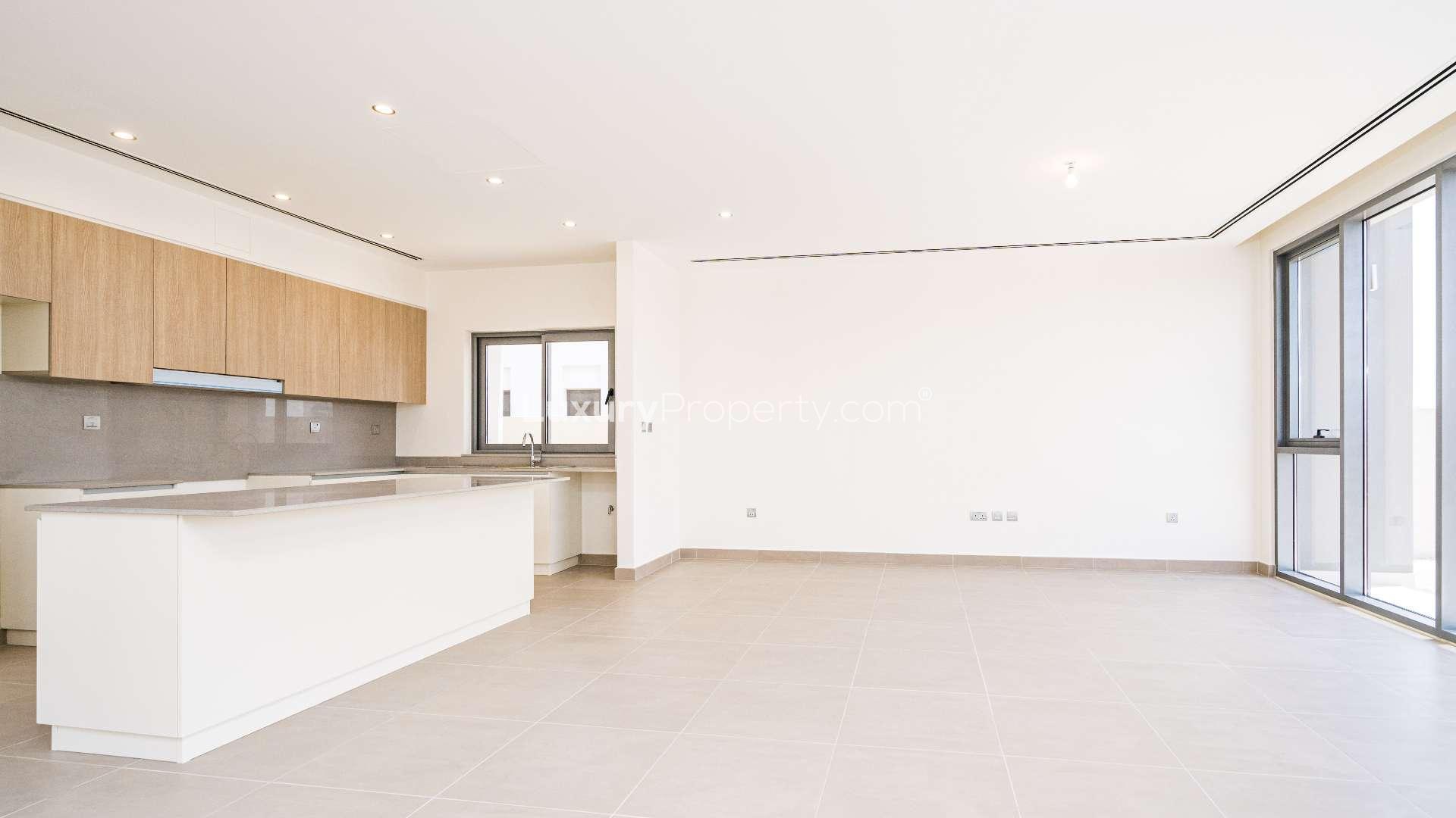 Single Row Villa in Sidra Villas, Dubai Hills Estate, lush garden and modern architecture