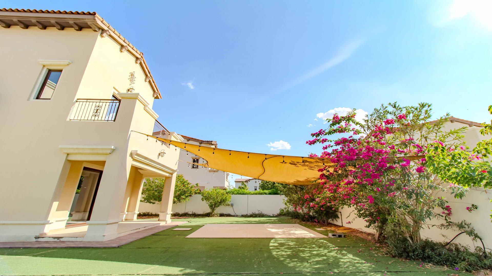 Luxurious villa living room with garden view in Arabian Ranches 2, Rosa community