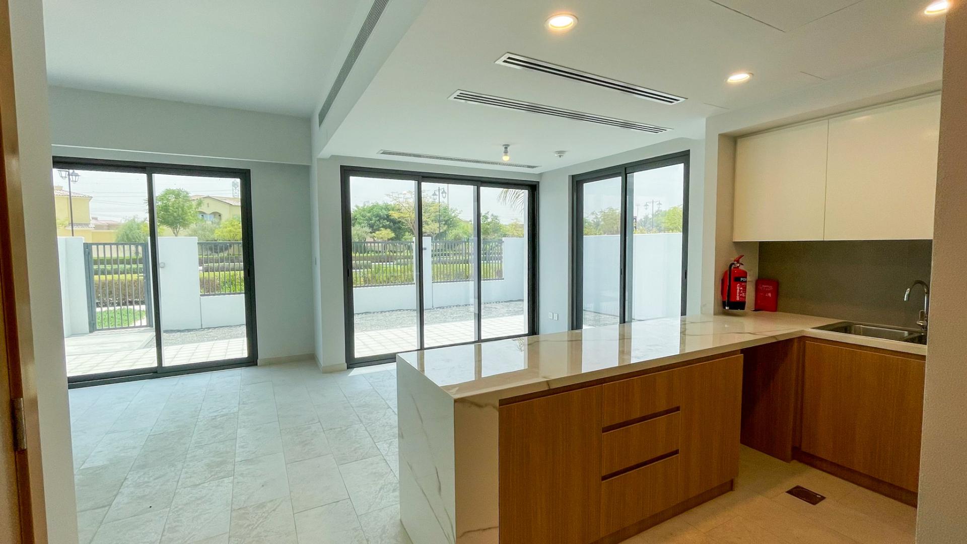 Brand new modern 4-bedroom villa exterior in Villanova, Dubai Land, available for rent