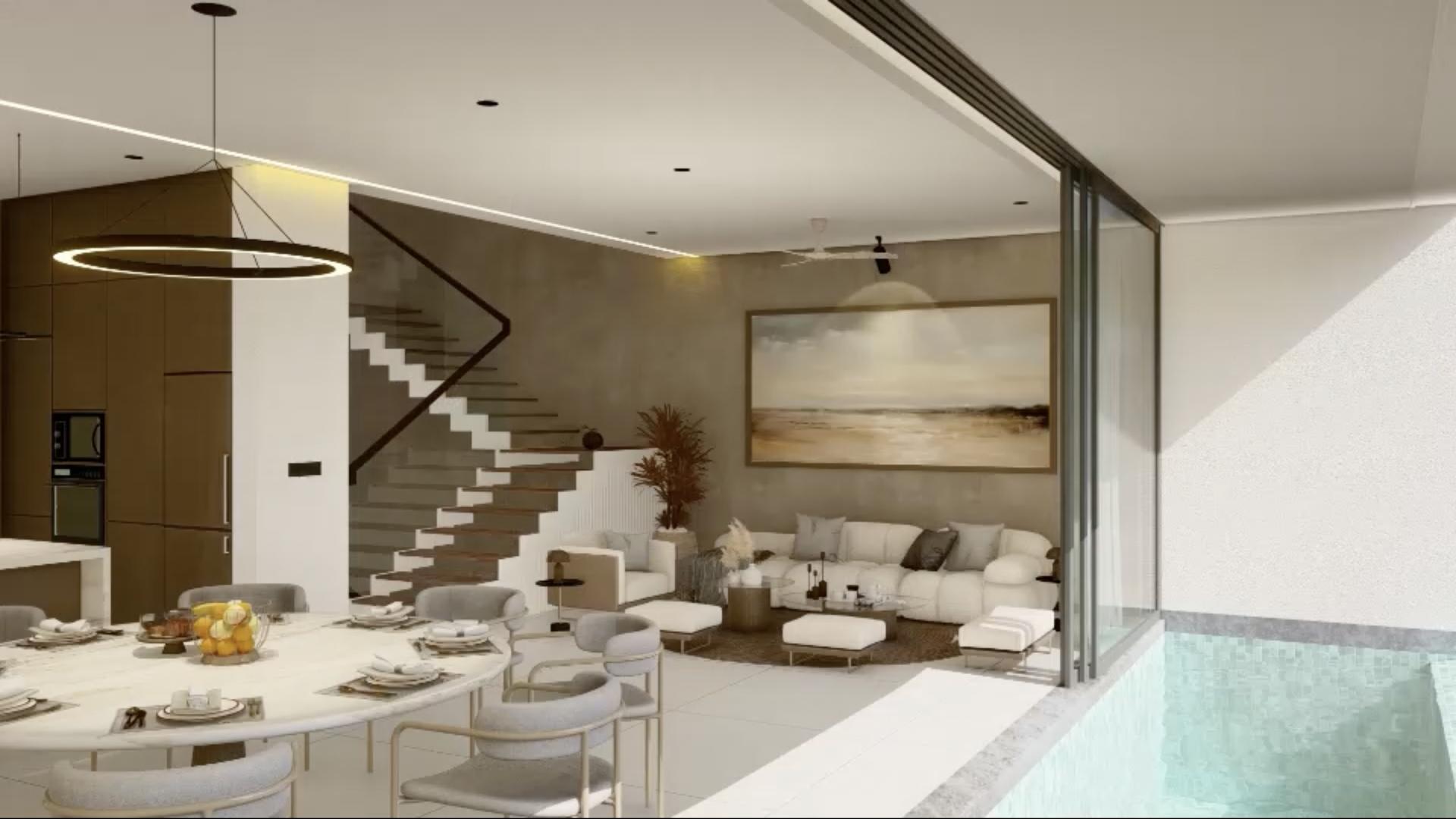 Modern kitchen and dining area in Ocean View Villa, Uswetakeiyawa Beach, LP40400