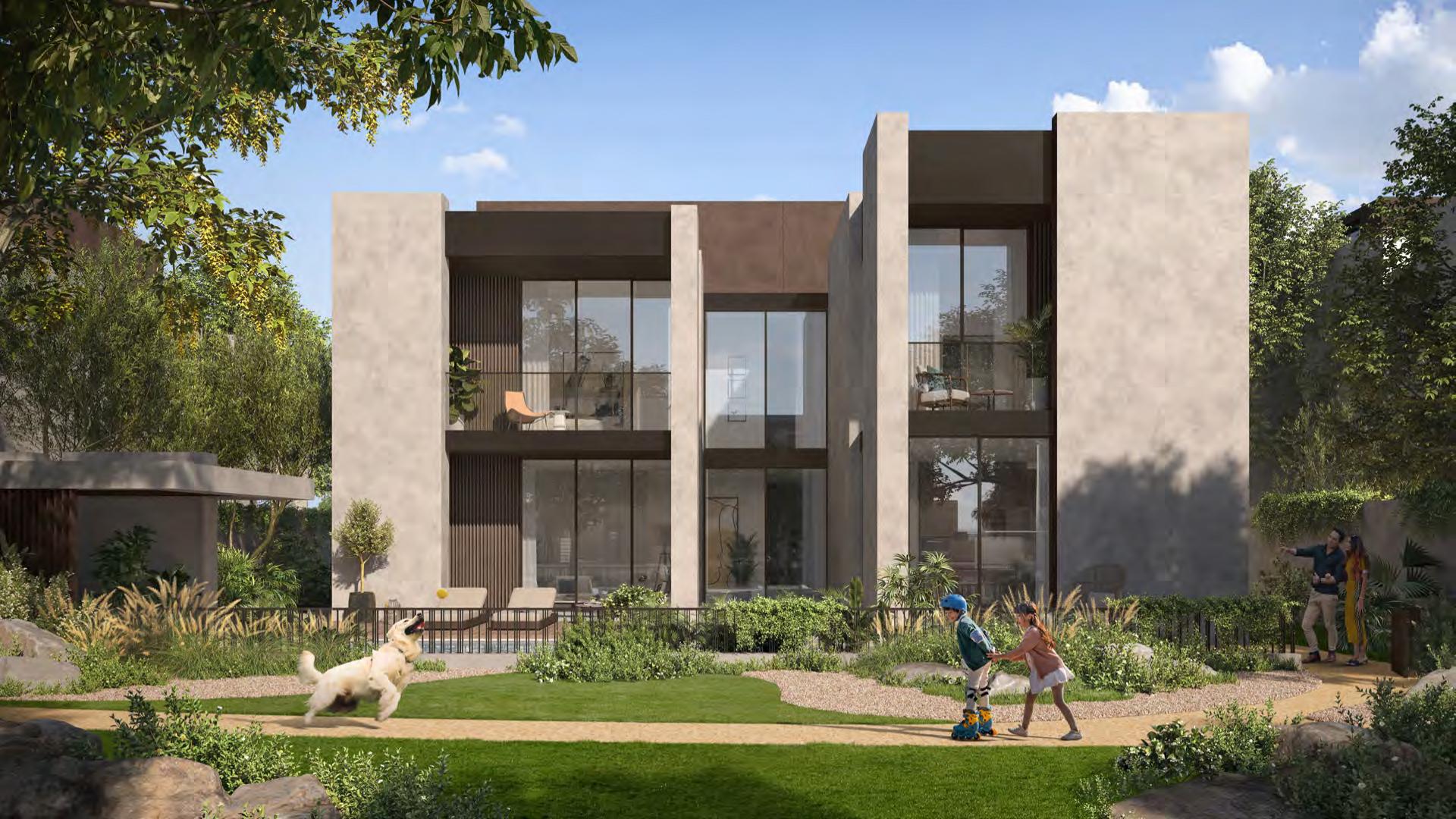 Elegant living room in 4-bedroom villa, Athlon, Dubai Land. Modern decor and natural light