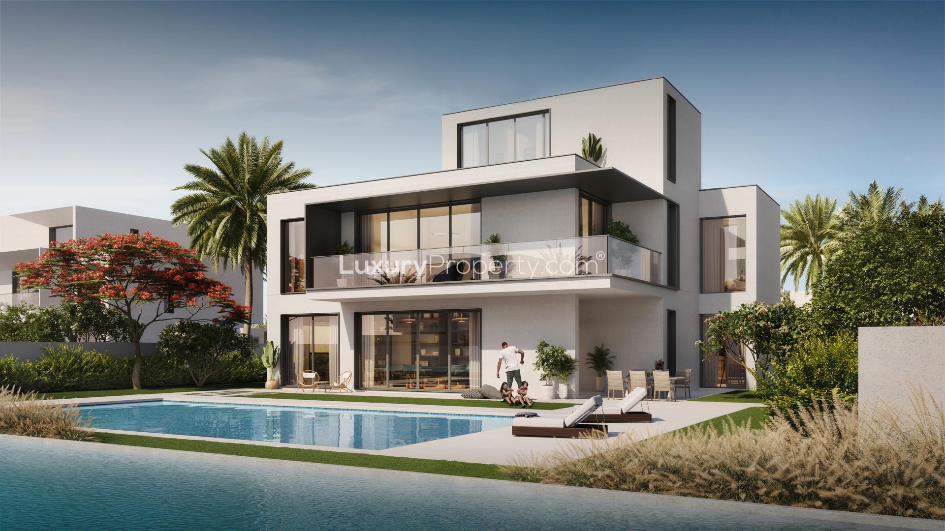 Newly launched modern 4-bedroom villa exterior in The Oasis - Palmiera 3 by Emaar