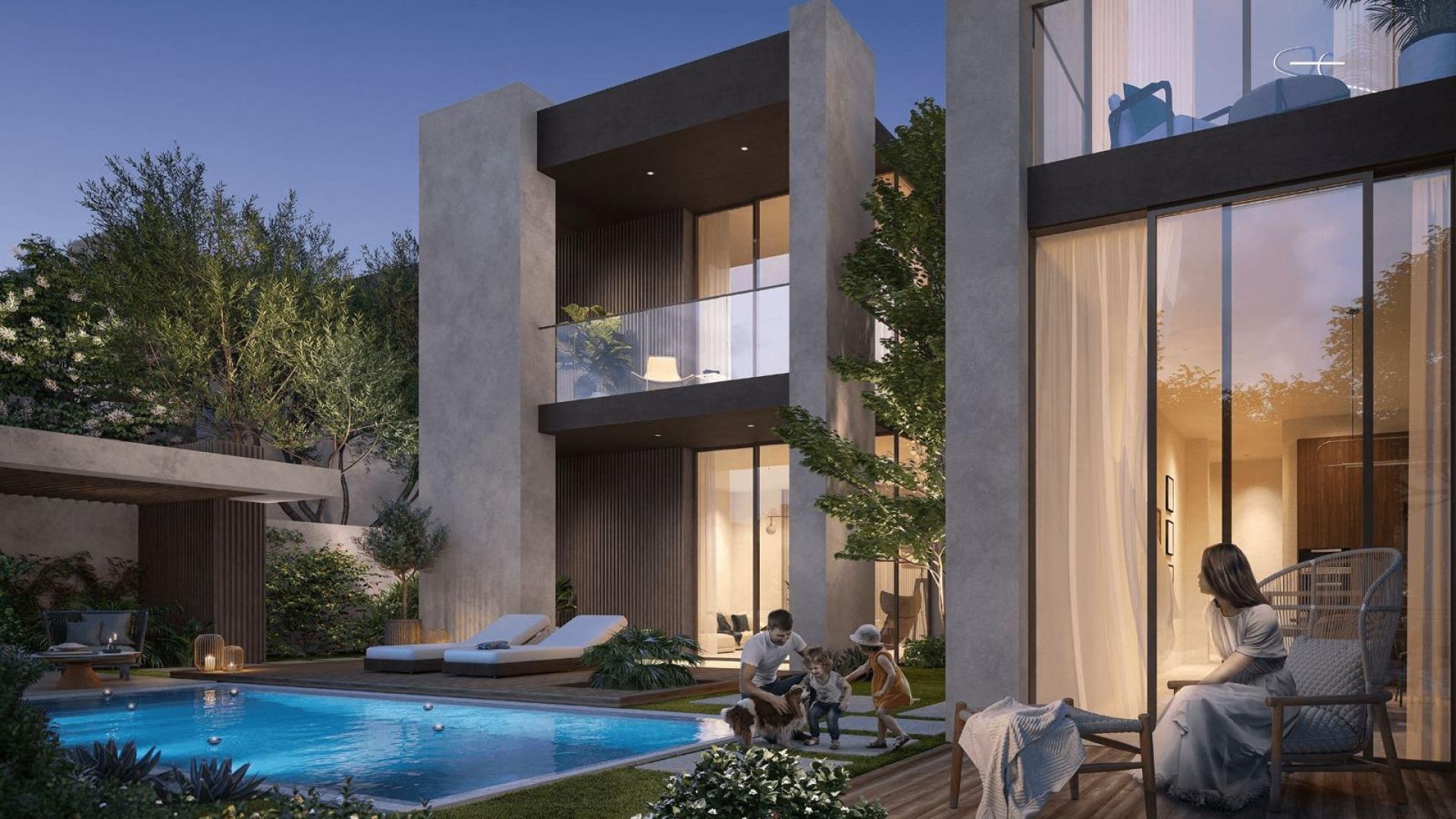Modern villa with pool and garden in The Wilds, Dubai Land, for sale