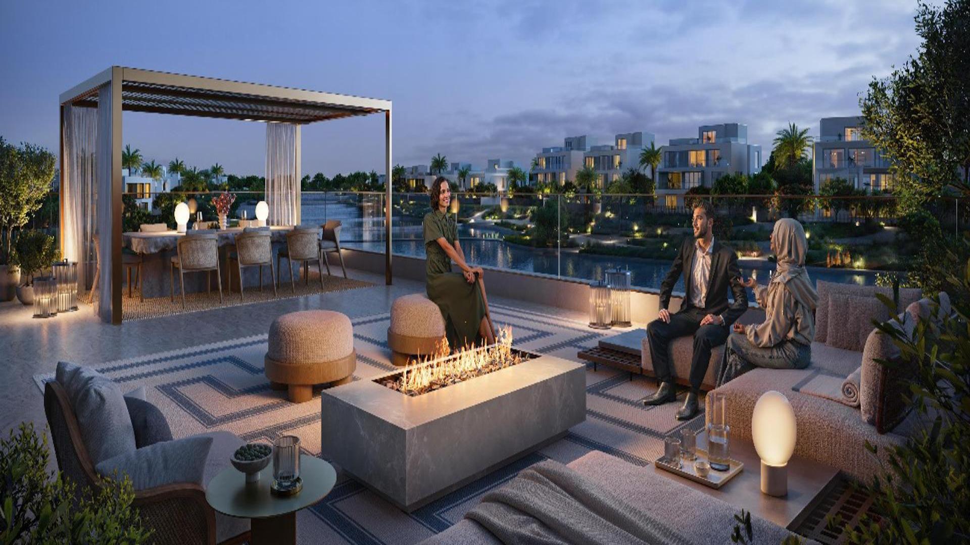 Modern 4-bedroom villa by lake in Dubai's The Oasis, Address Branded community