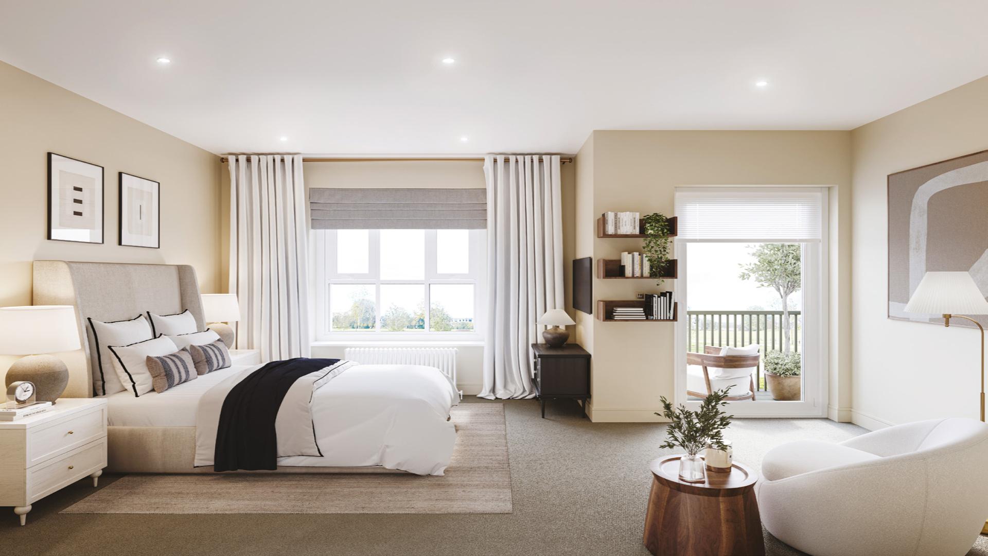 Elegant dining room in London Square Wandsworth Common villa with garden view