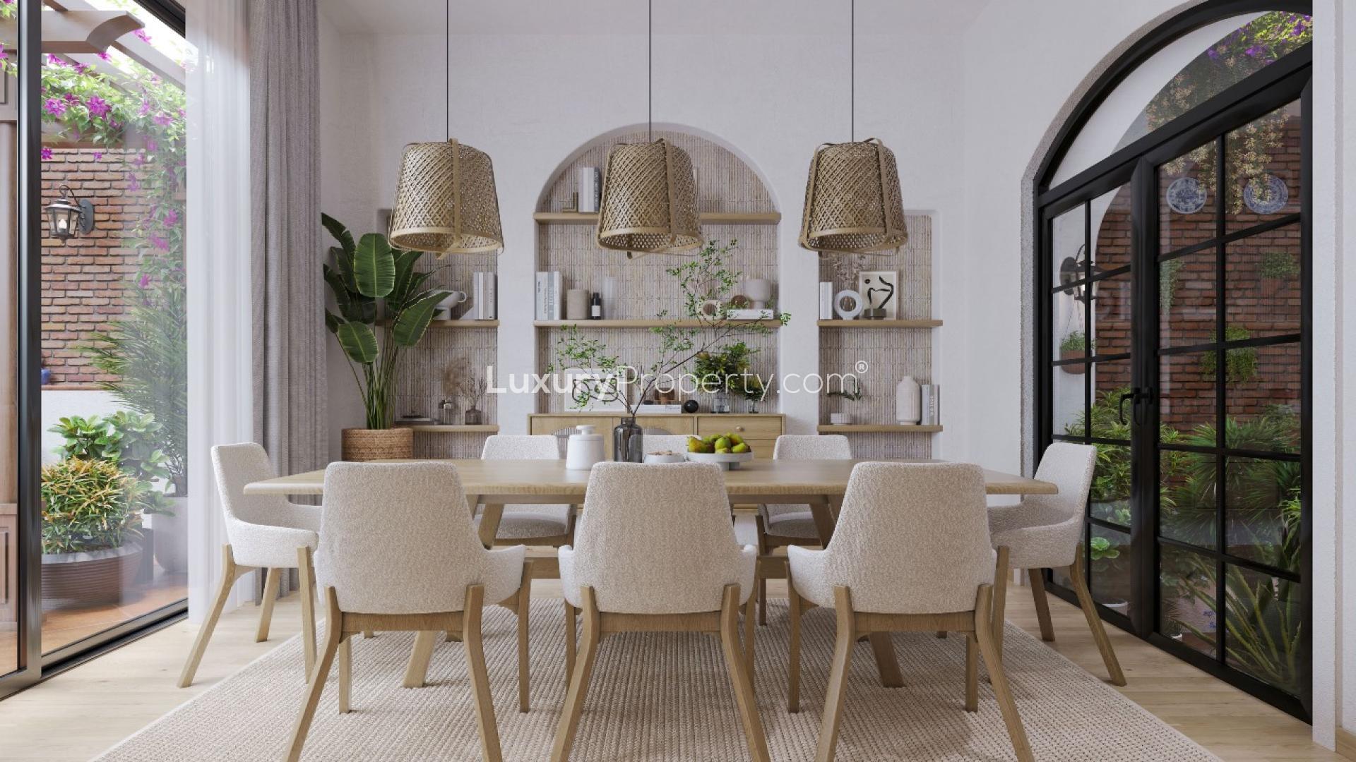 Elegant living room in Spanish-style villa, Sobha Galera, Bangalore – spacious and luxurious design