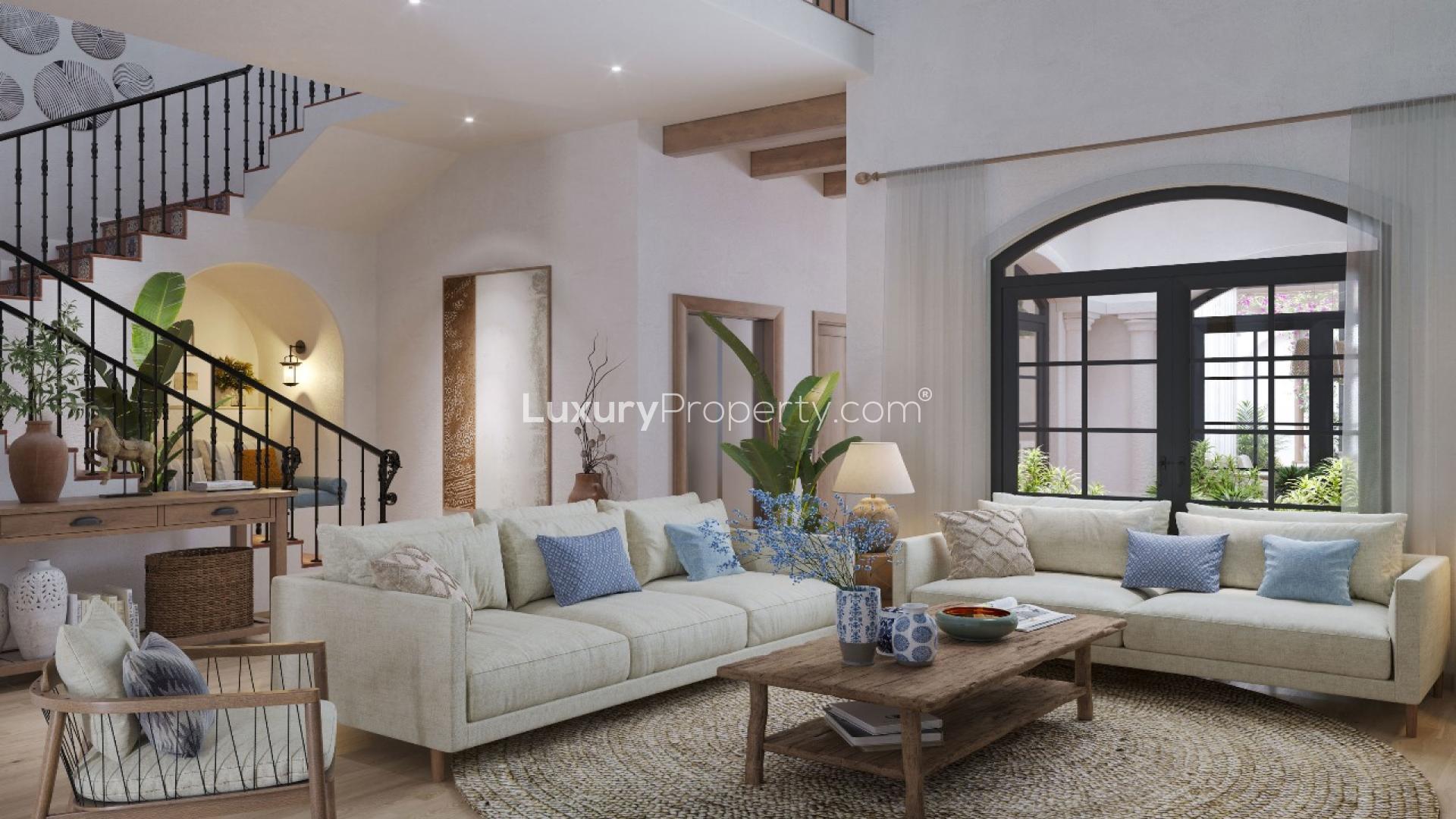 Premium 4-bedroom duplex villa exterior in Sobha Galera, Bangalore, with landscaped garden