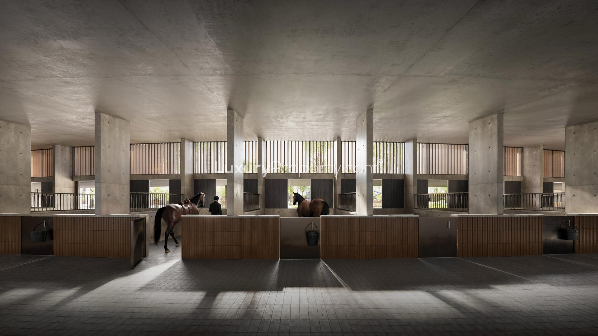 Luxury horse stables at Grand Polo Club, Dubai Investment Park villa for sale