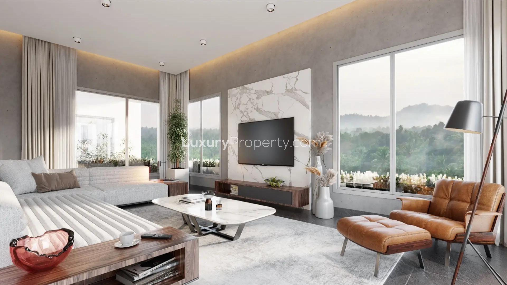 Aerial view of premium gated villas in Velliparamba, Calicut surrounded by lush greenery