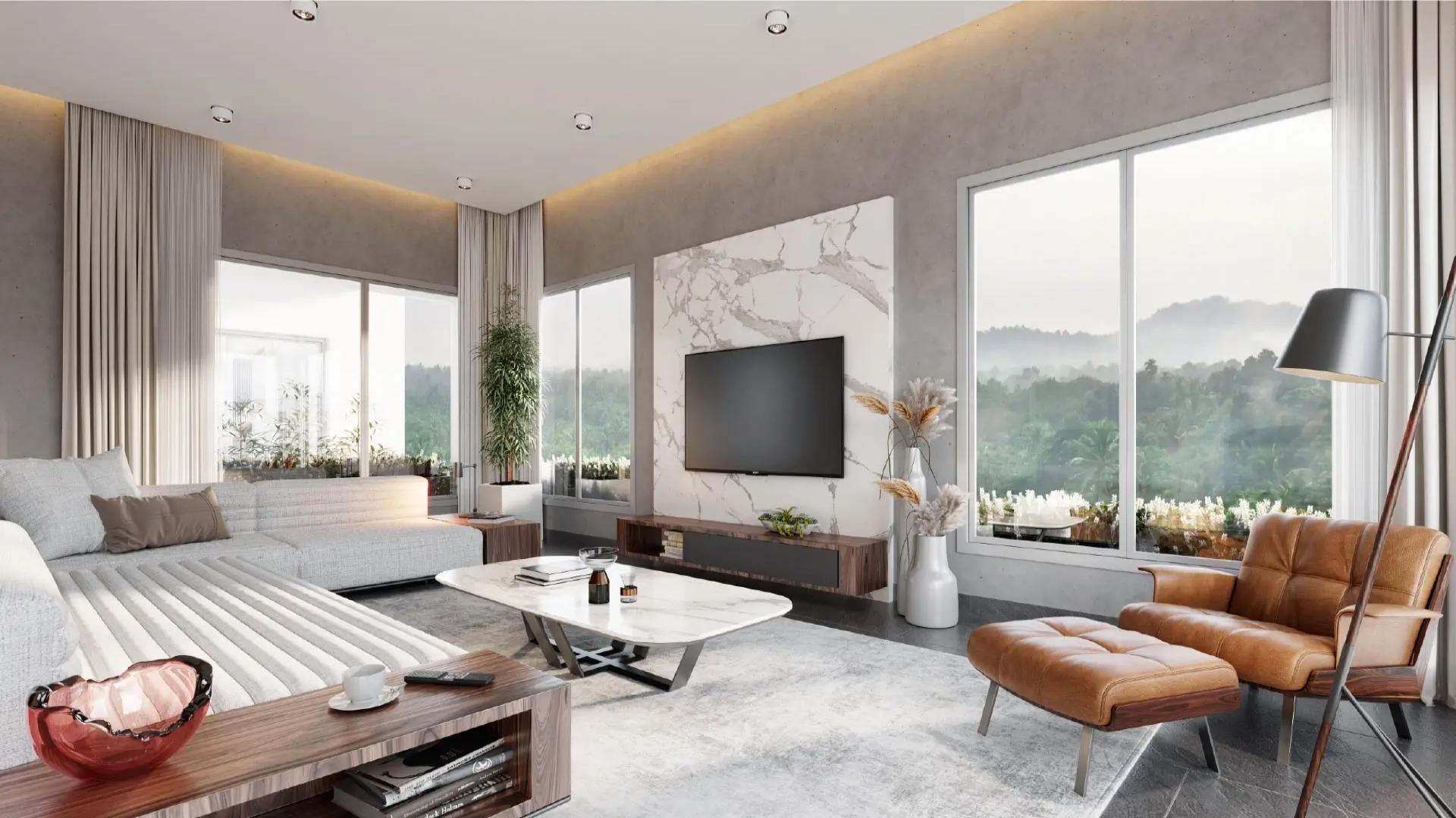 Aerial view of premium gated villas in Velliparamba, Calicut surrounded by lush greenery