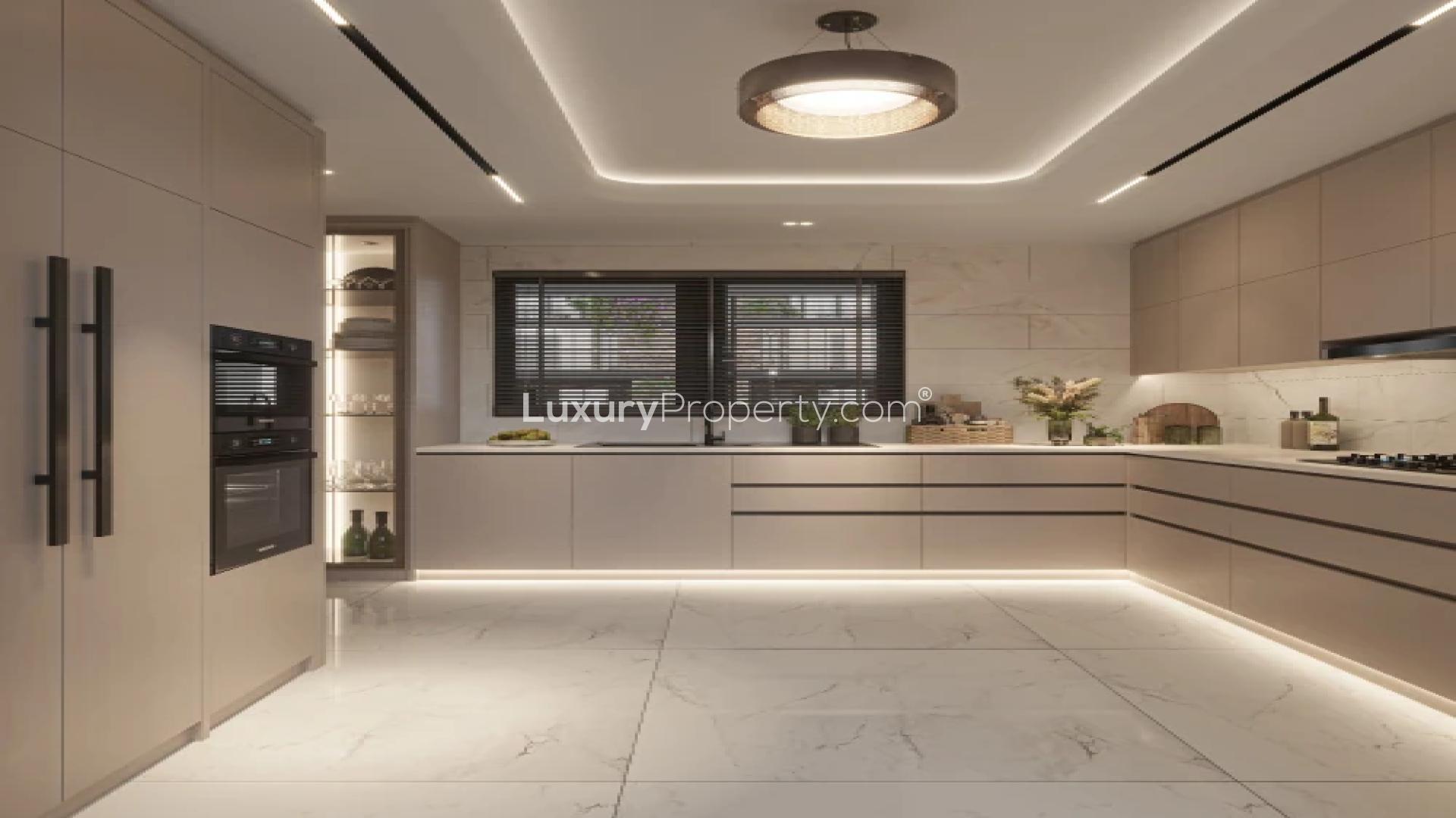 Ultra-luxury villa garden with serene pond and bridge, Sobha Crystal Meadows, Sarjapur Road