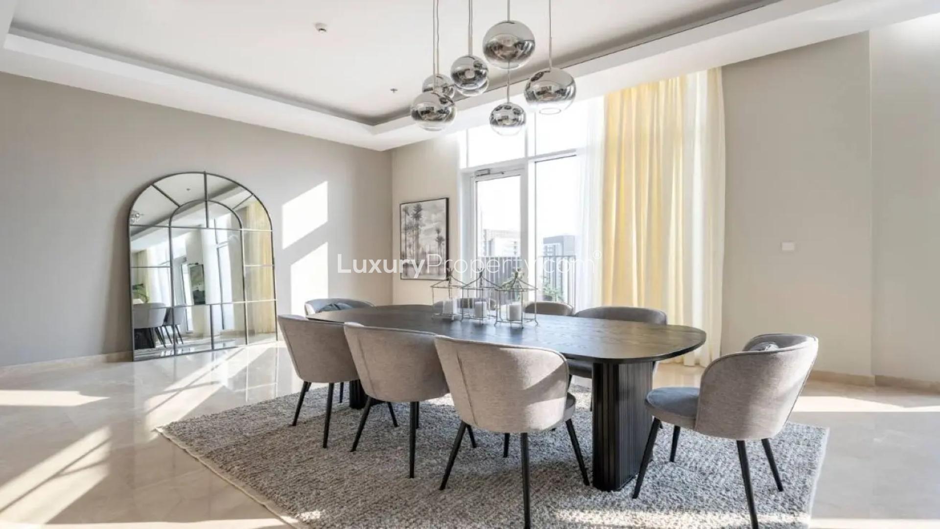 Modern dining area in luxury villa, Emaar Parkside Hills, Madinat Al Mataar, for sale