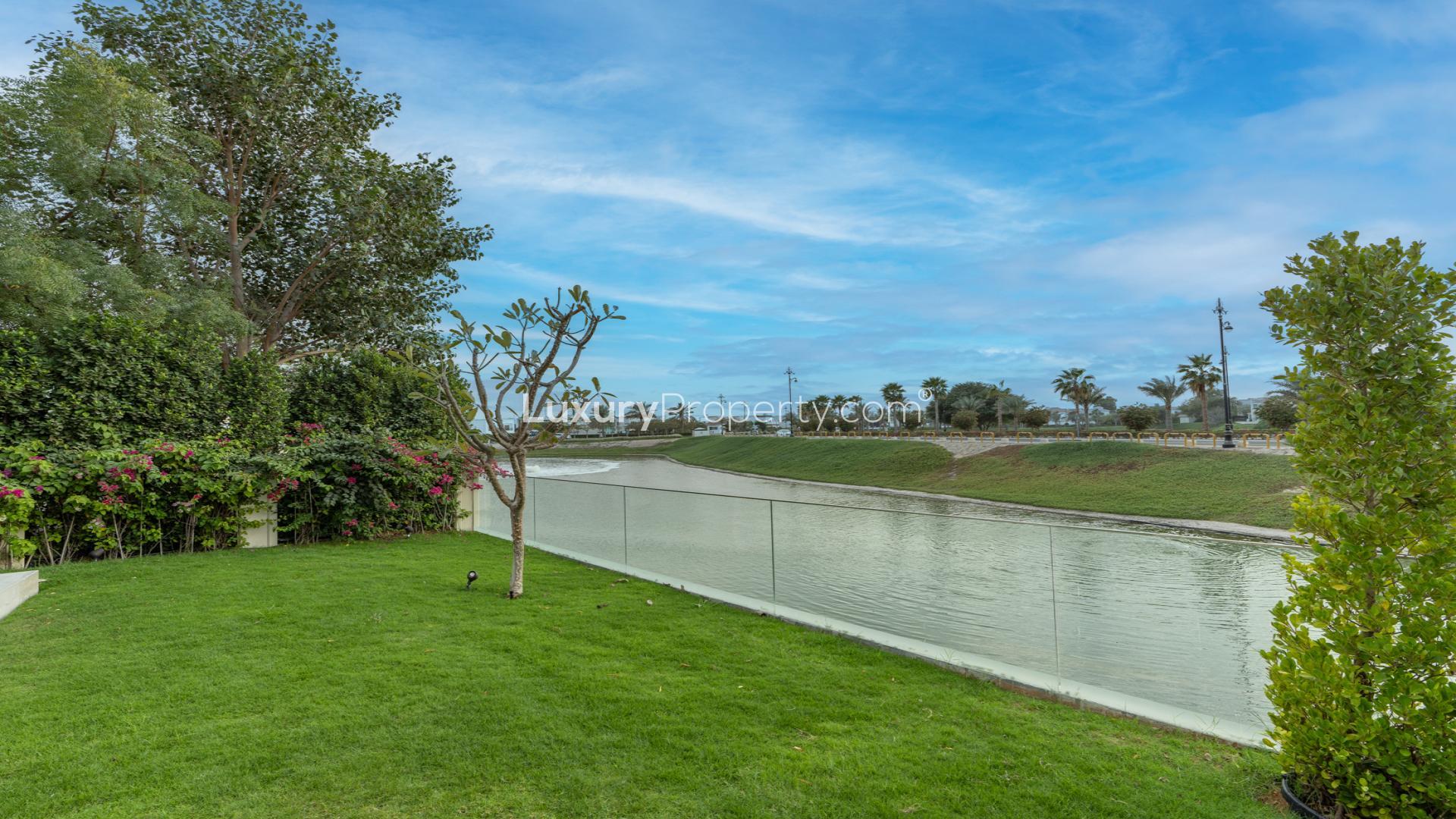 Luxurious living room in upgraded villa with lake view, Jumeirah Islands Islamic Clusters