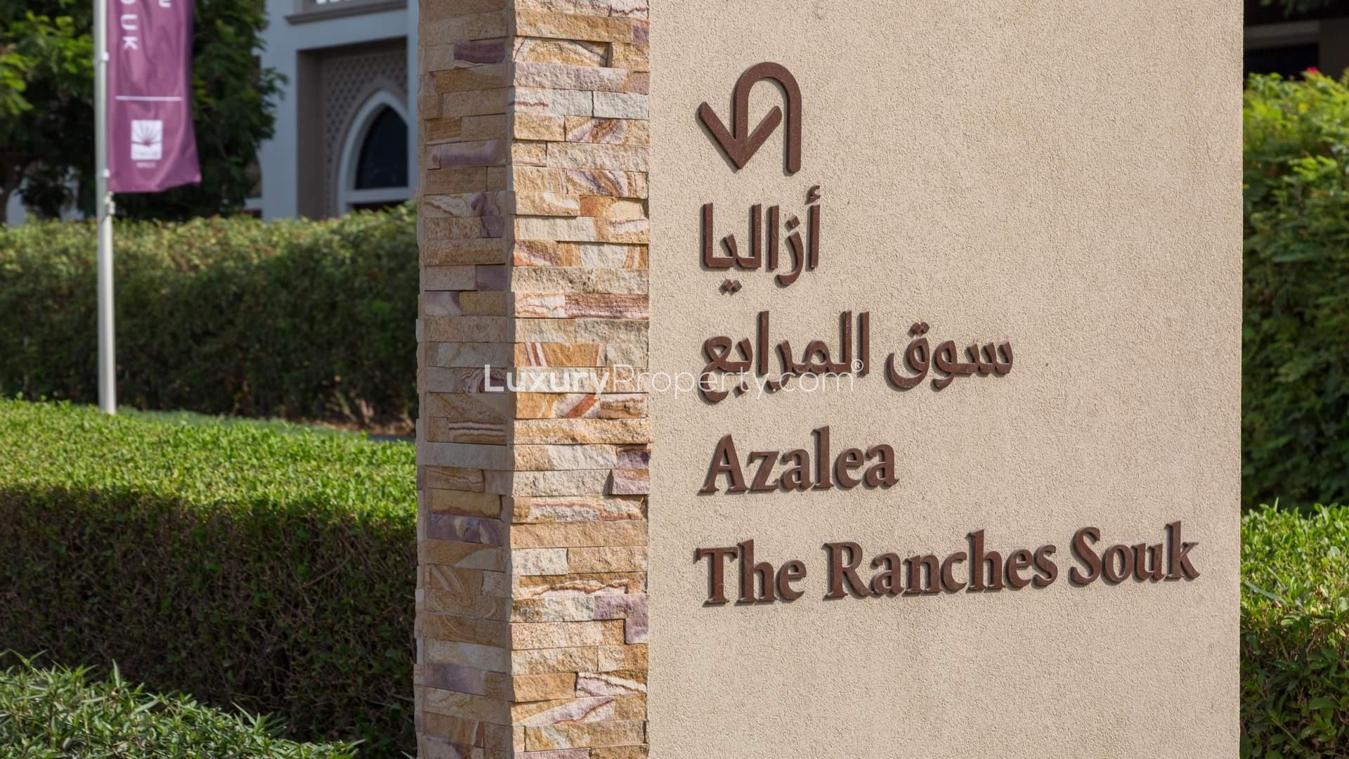 Luxurious bedroom in four-bedroom villa, Azalea, Arabian Ranches 2, with elegant decor