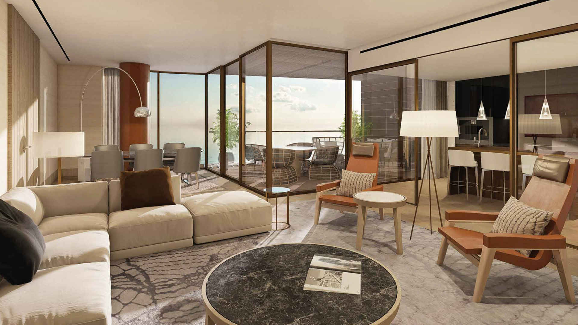 Luxurious villa exterior at Bulgari Resort, Jumeirah Bay Island, showcasing modern architectural design