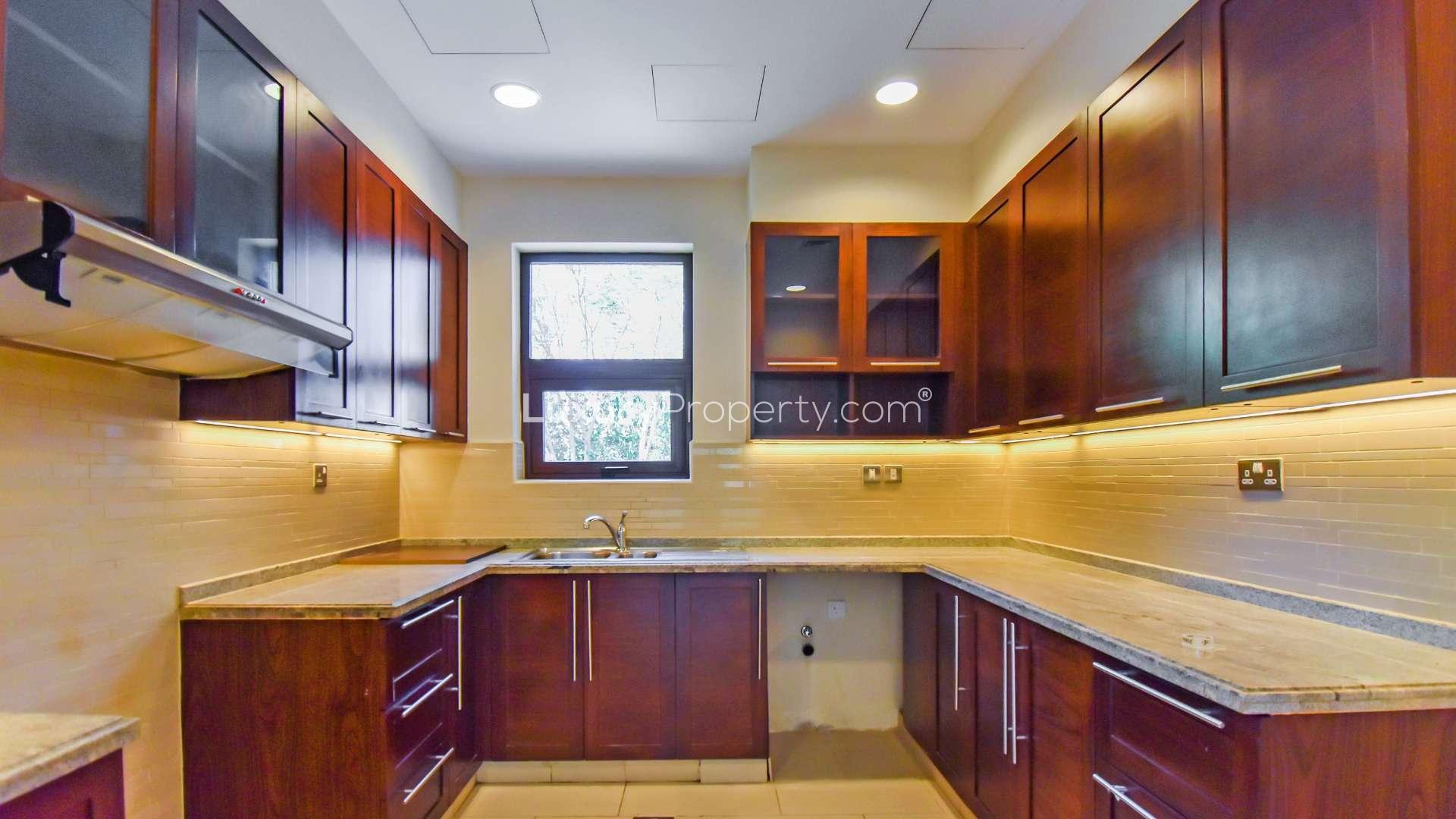Luxurious bathroom with bathtub and double vanity in Casa, Arabian Ranches 2 villa