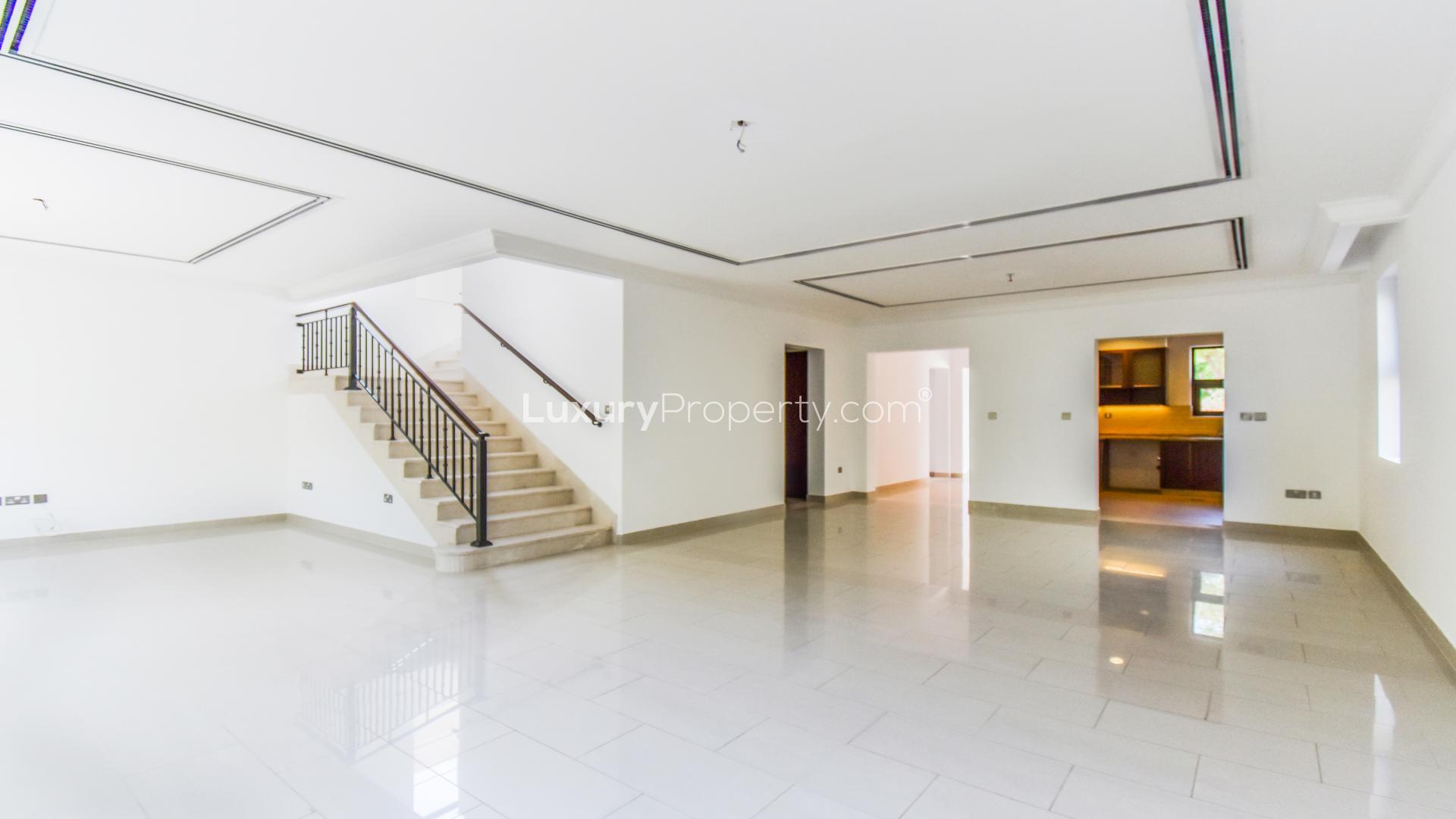 N/A,Spacious living area with staircase in 4-bedroom villa, Arabian Ranches 2, Casa community