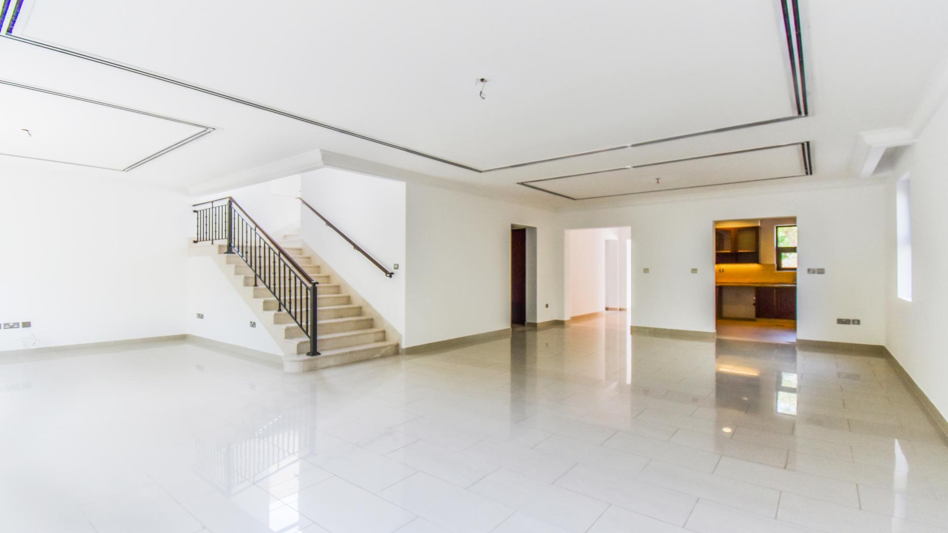 N/A,Spacious living area with staircase in 4-bedroom villa, Arabian Ranches 2, Casa community