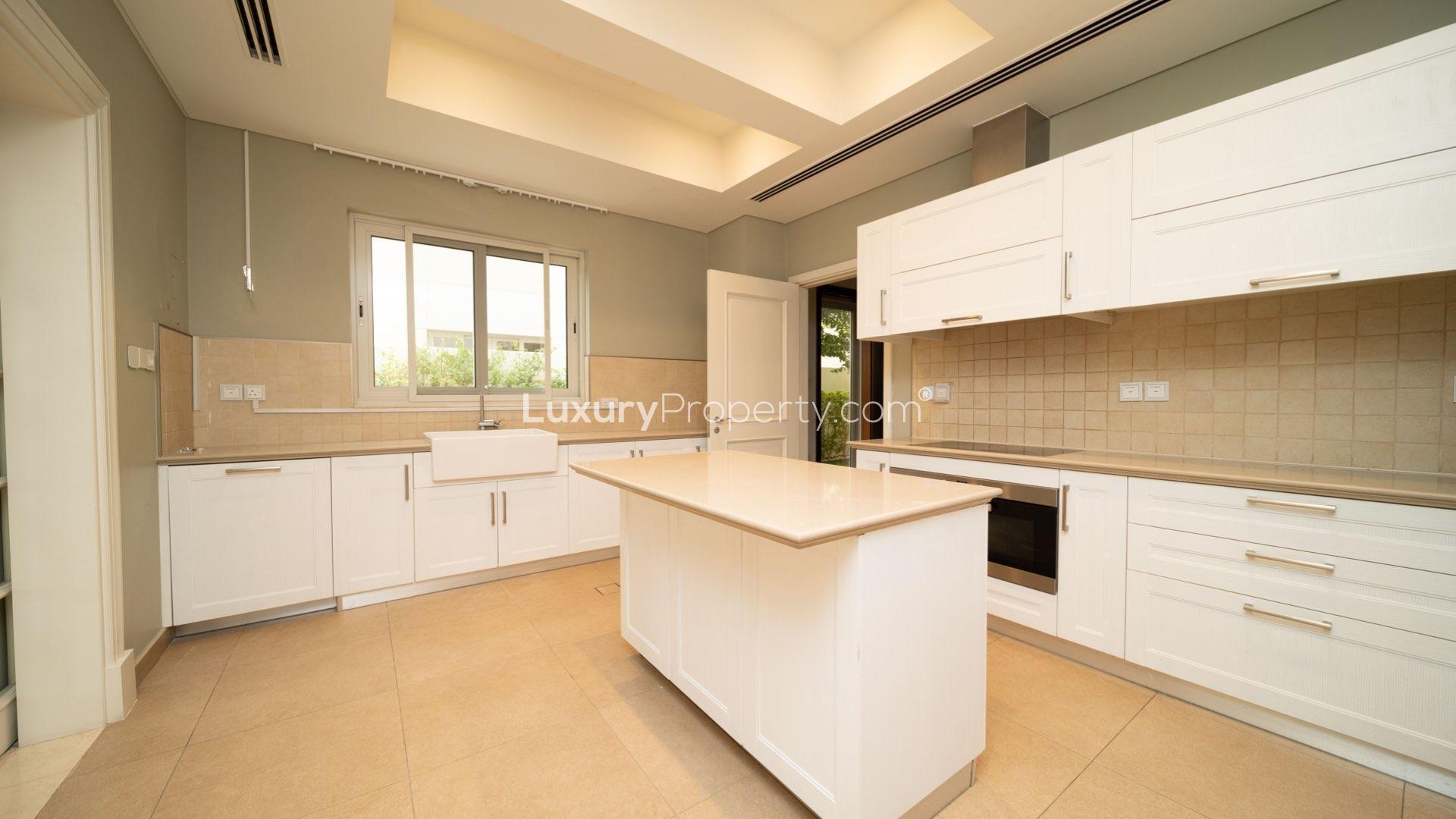 Spacious living area with marble floors in District One Mediterranean villa, Mohammed Bin Rashid City