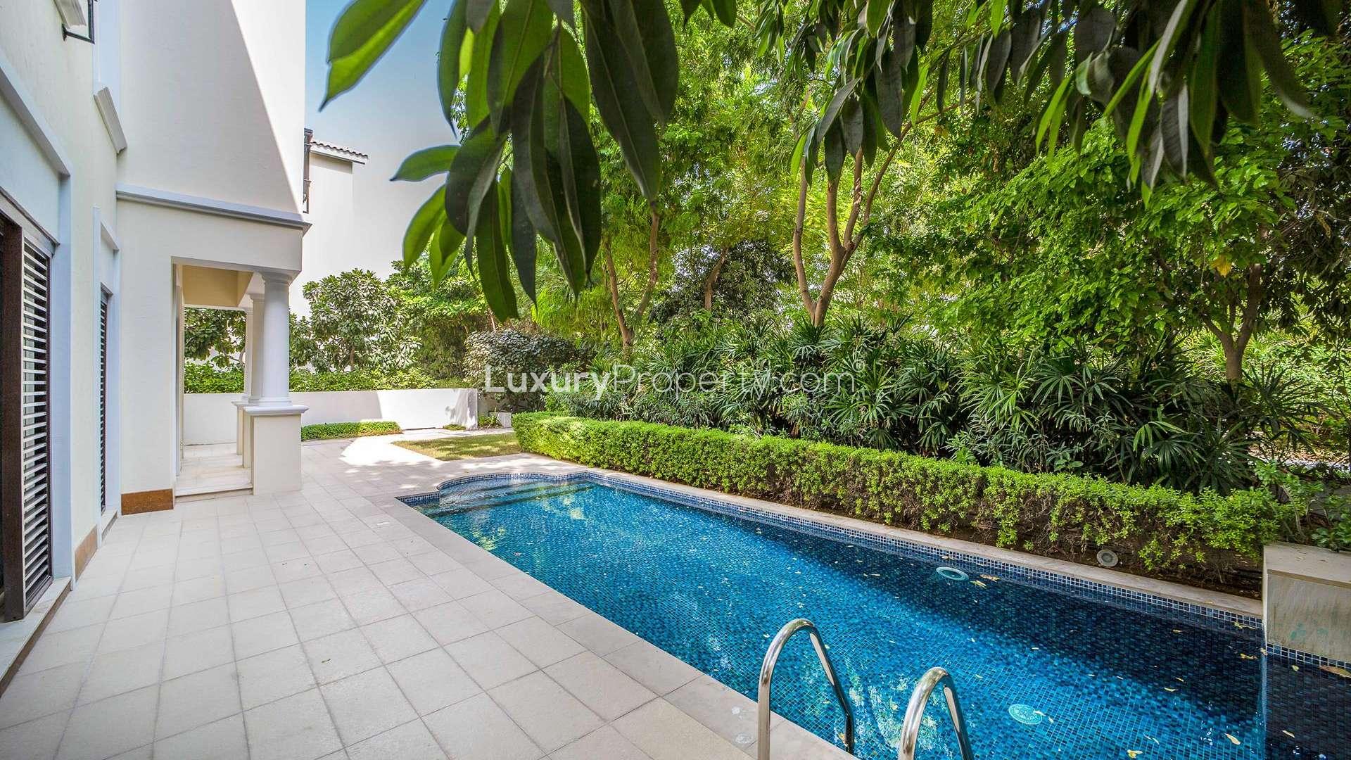 Luxurious hallway in four-bedroom villa, District One, MBR City, Dubai, marble flooring