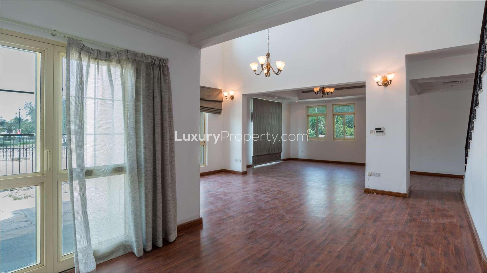 Modern kitchen in luxurious 4-bedroom villa, Jumeirah Islands, Dubai, with sleek countertops and cabinets