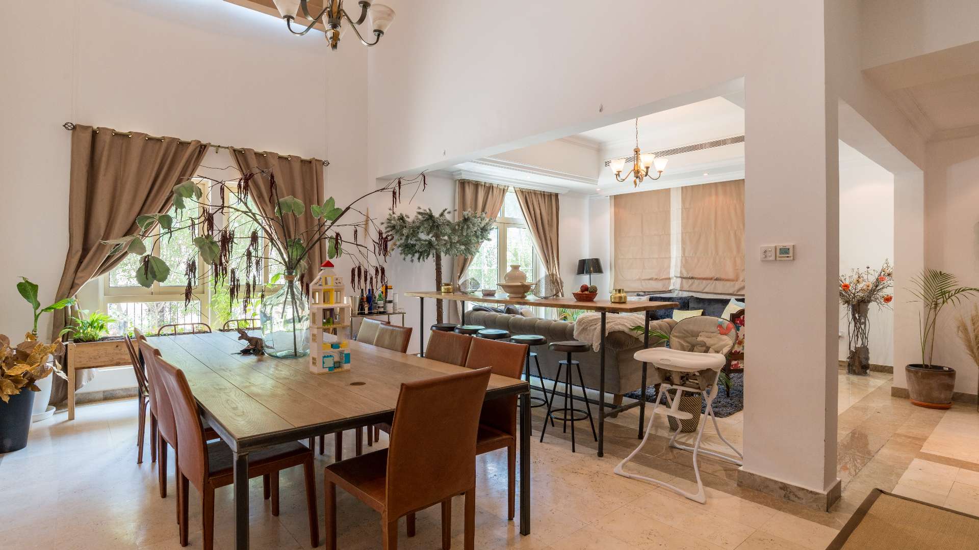 Dining and living area in Jumeirah Islands European Clusters villa for sale