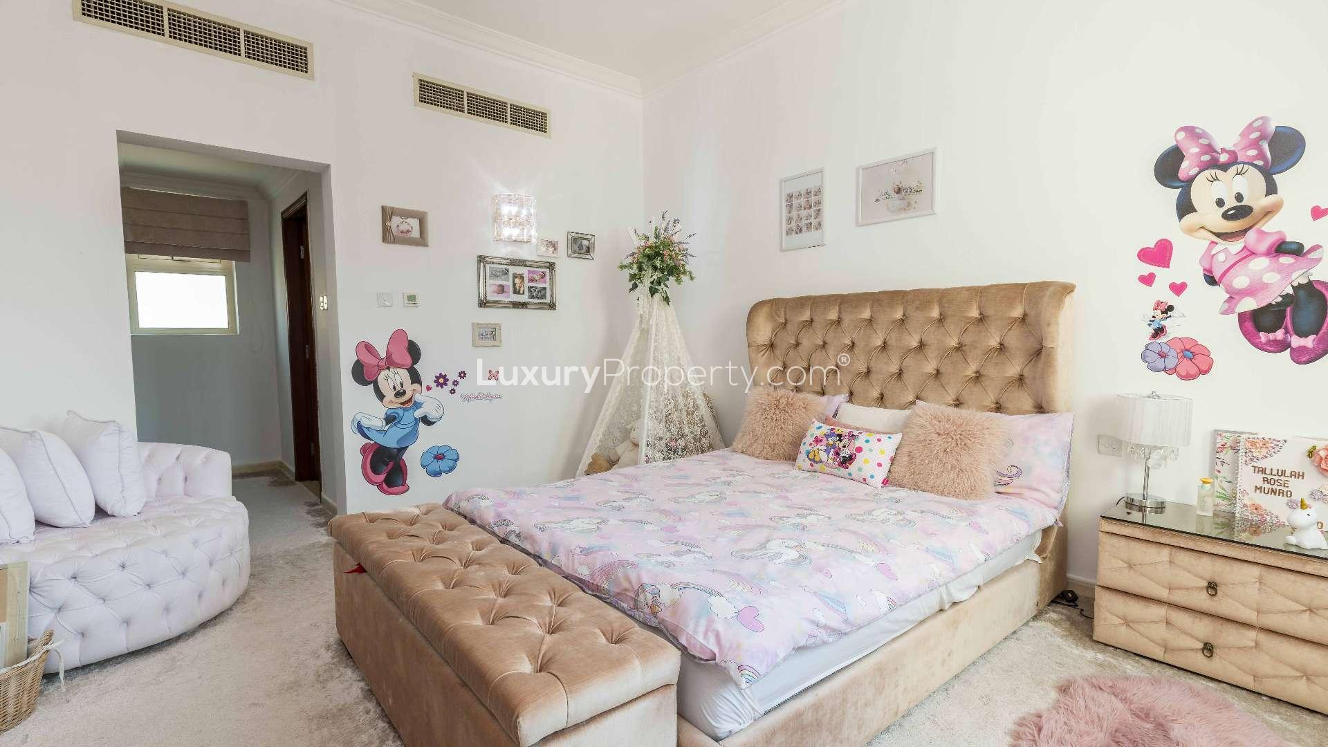 Children's bedroom with plush decor in a 4-bedroom villa, Jumeirah Islands, European Clusters