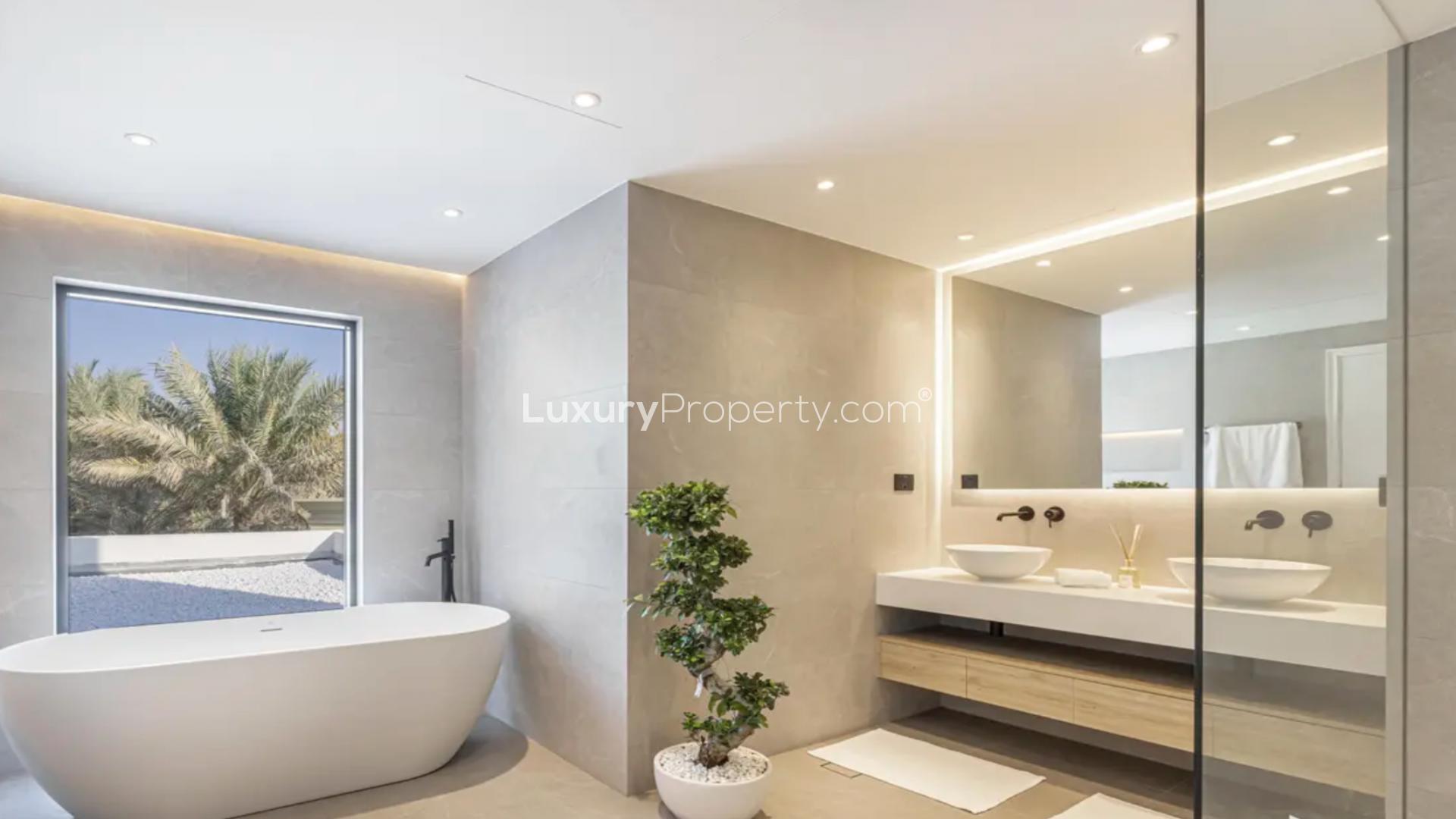 Luxurious living room in Jumeirah Islands villa, featuring modern design and elegant decor