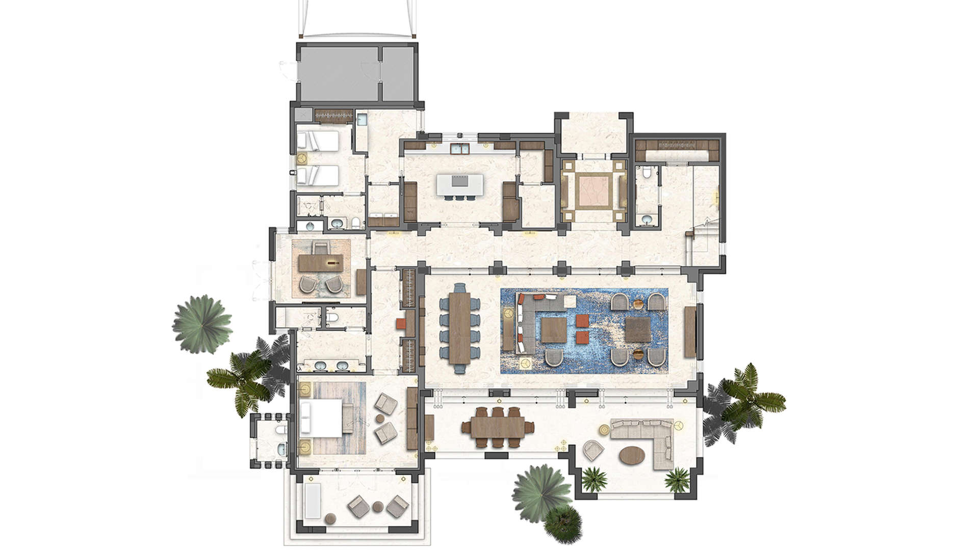 Floorplan of 4-bedroom villa in Four Seasons Residences, Sharm el Sheikh, for sale