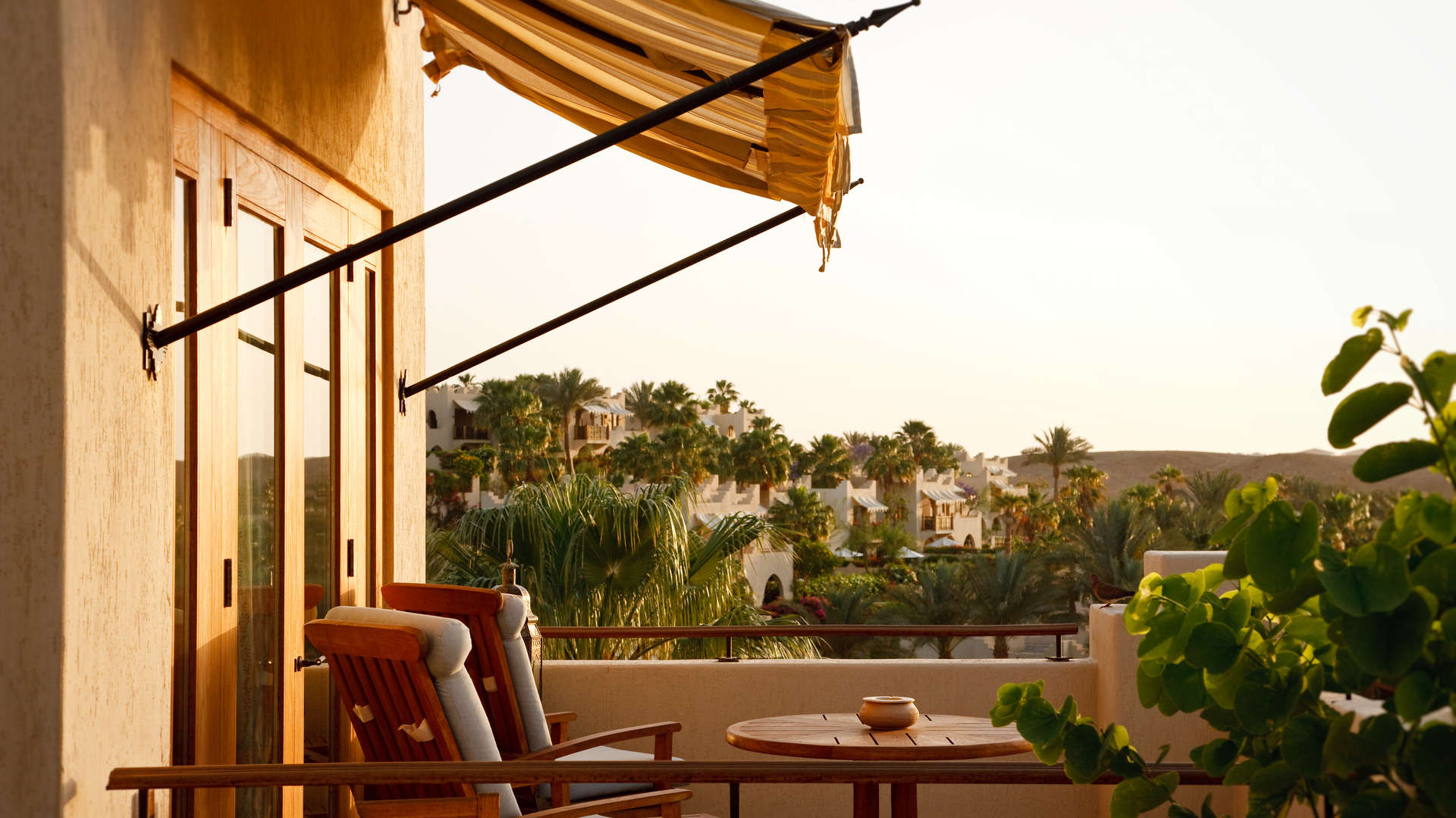 Luxurious villa bedroom with ornate windows at Four Seasons, Sharm El Sheikh, Egypt