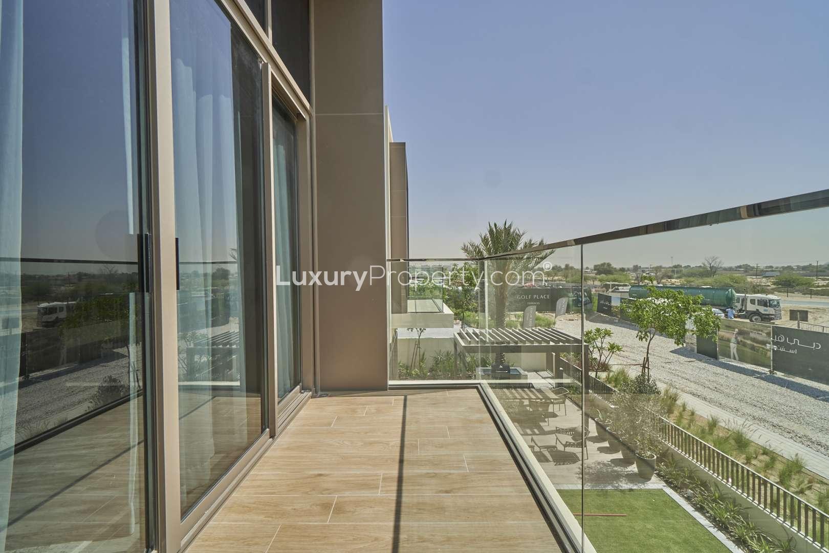 Contemporary 4-bedroom villa exterior in Golf Place, Dubai Hills Estate, for sale