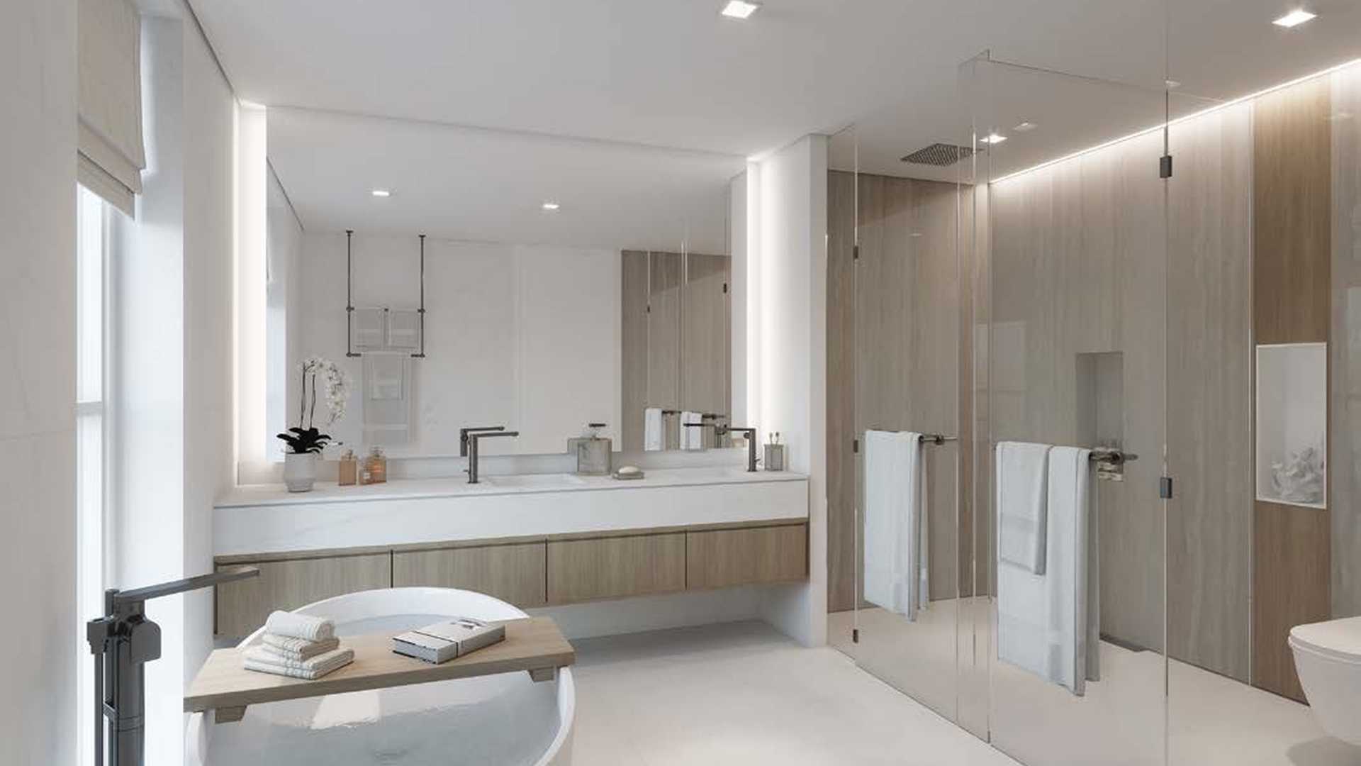 Aerial view of Harmony community, Tilal Al Ghaf, showcasing villas and scenic lagoon