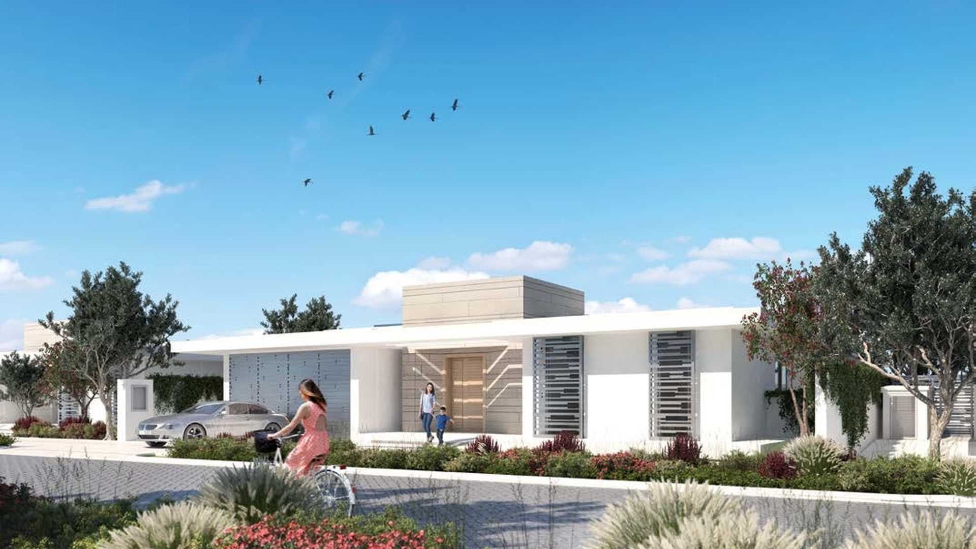 Luxurious bathroom with modern fixtures in Harmony villa, Tilal Al Ghaf, for sale