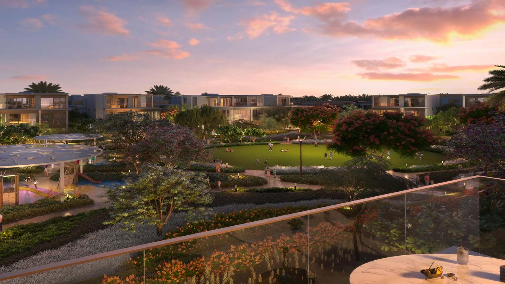 Luxurious living room in spacious 4-bedroom villa at Nad Al Sheba Gardens for sale