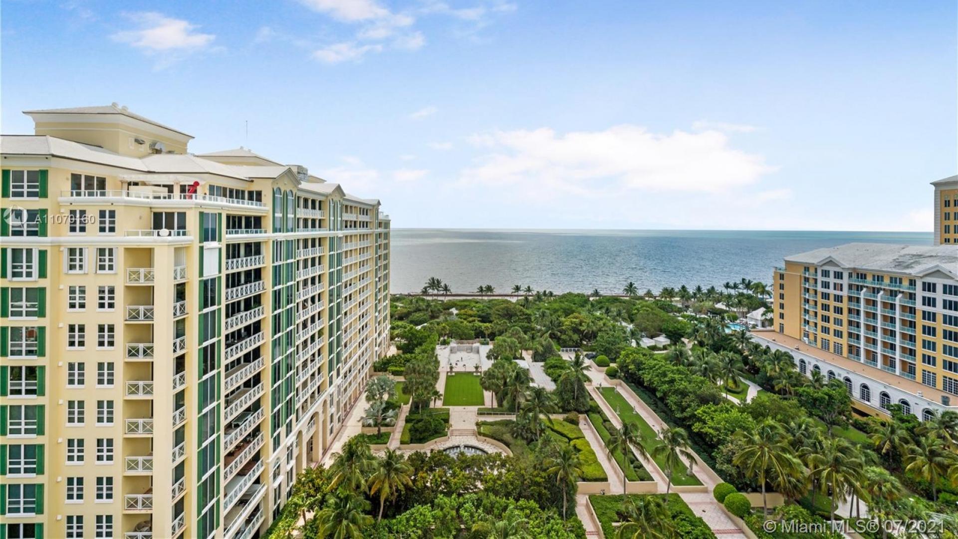 Luxurious living room in modern four-bed penthouse, Key Biscayne, Miami, Florida