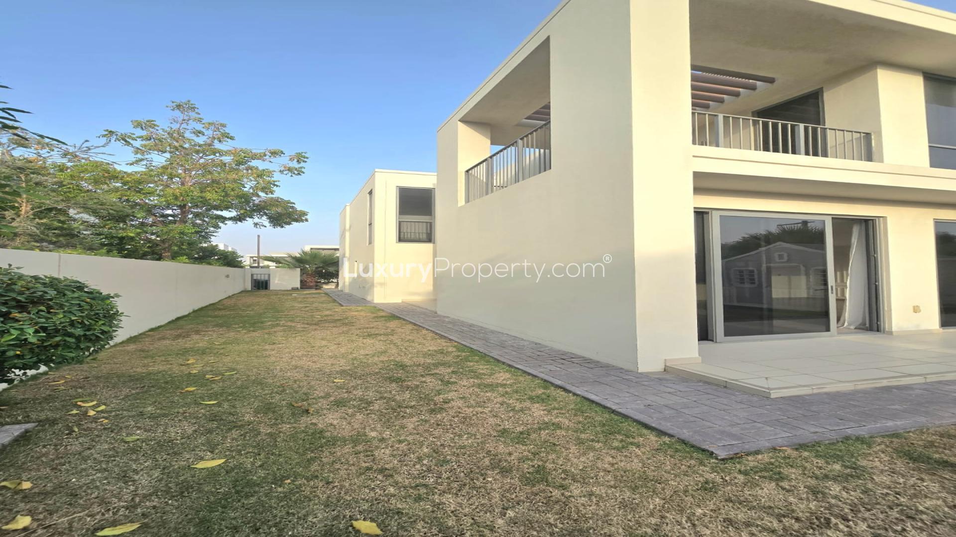 4-bedroom villa exterior with garden in Sidra Villas, Dubai Hills Estate, for sale