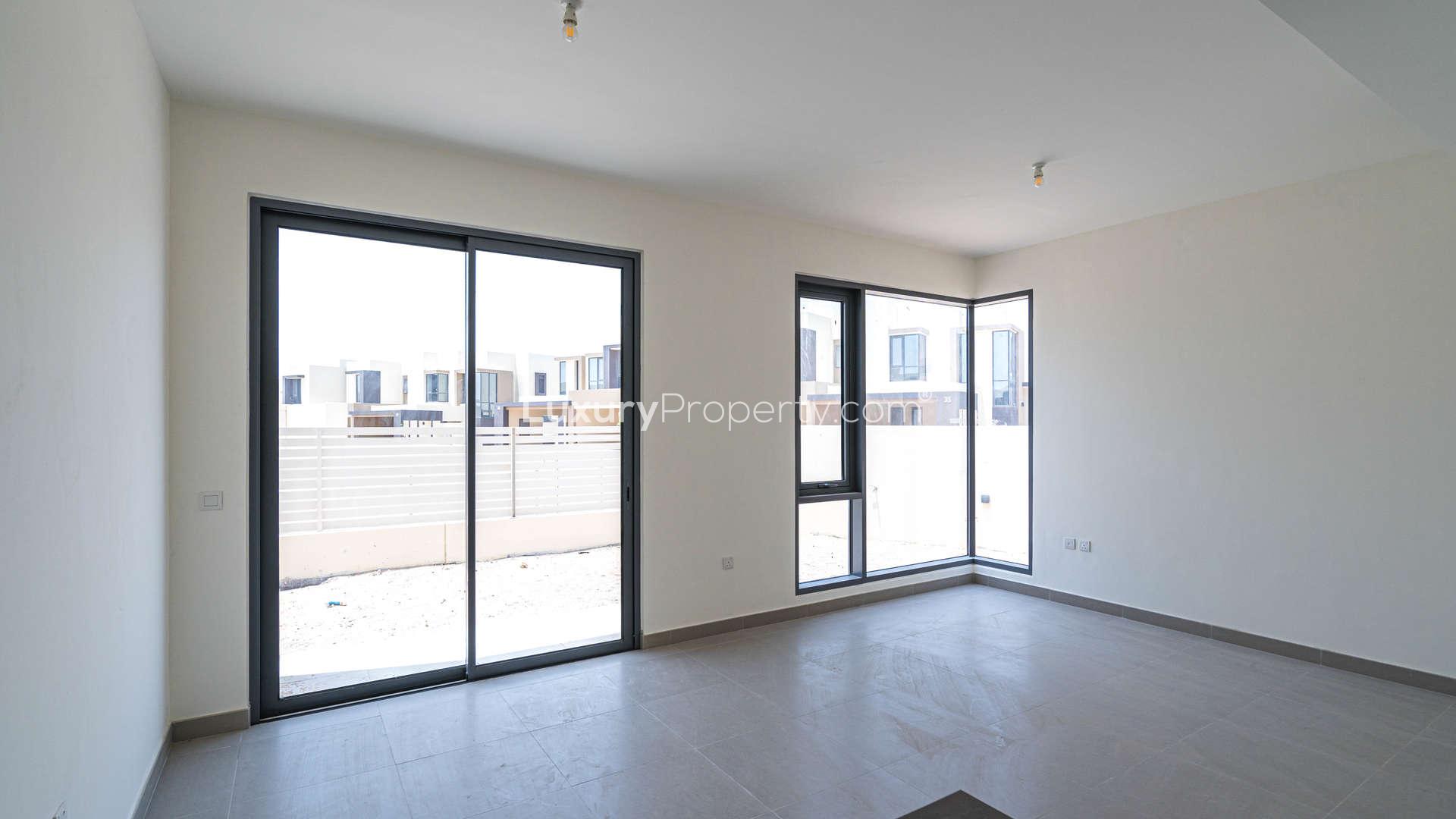 Interior of 4-bedroom villa with large windows, Dubai Hills Estate, Maple community