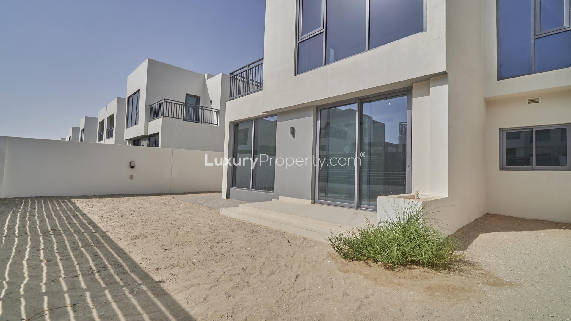 Exterior view of upgraded 4-bedroom villa in Maple, Dubai Hills Estate for sale