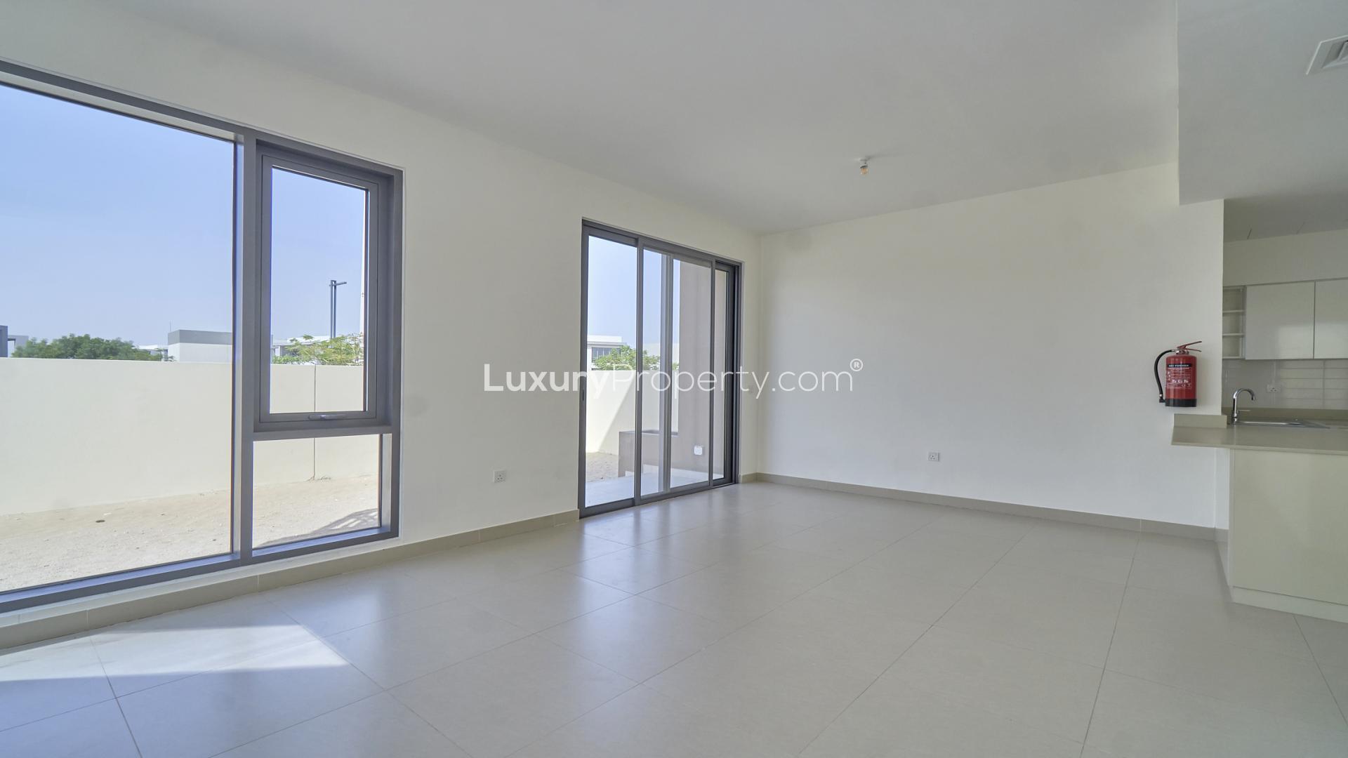 Bright living room in 4-bedroom villa, Dubai Hills Estate, Maple, Type 2E layout