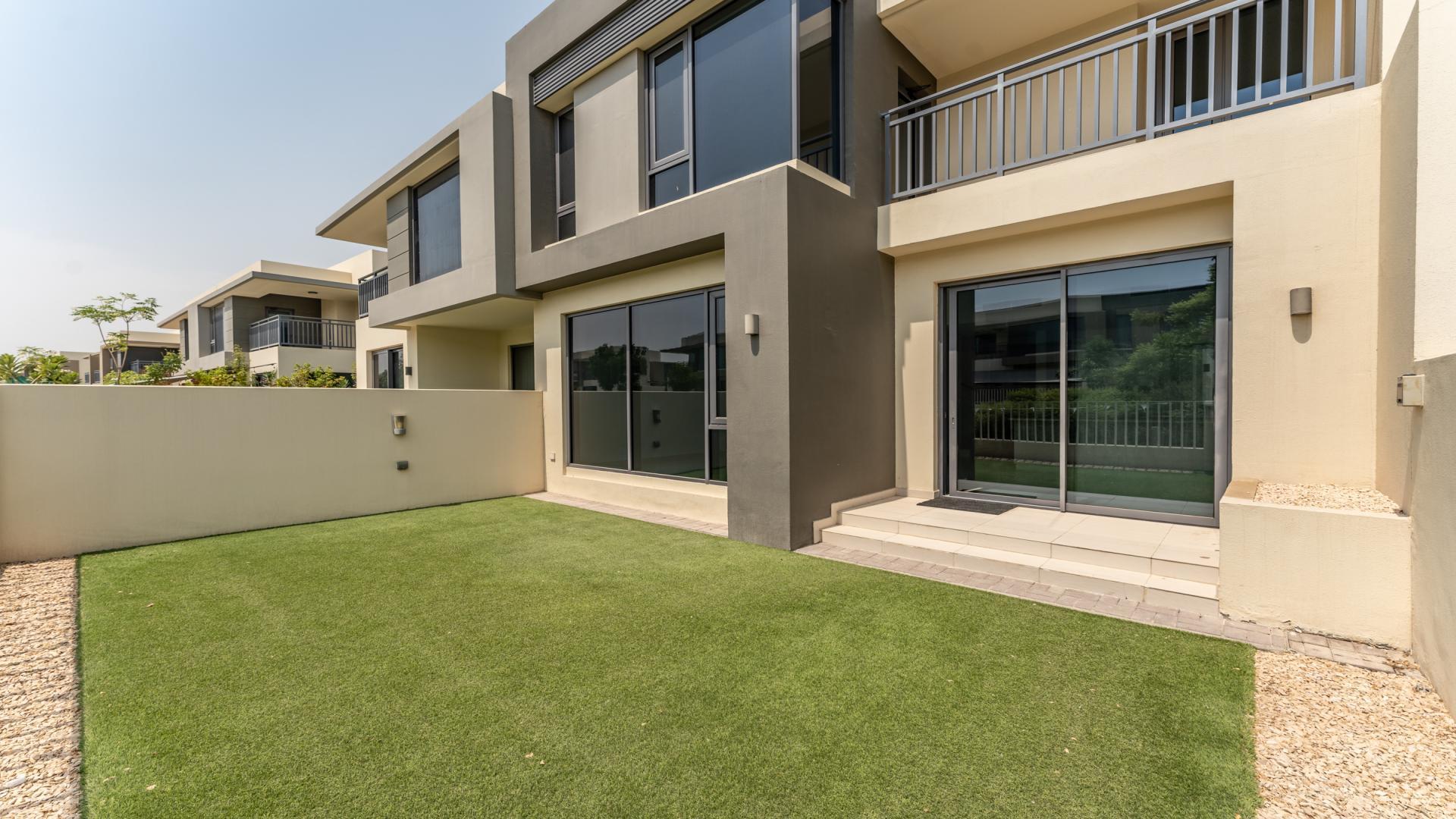 Exterior view of backyard in Maple at Dubai Hills Estate villa for sale