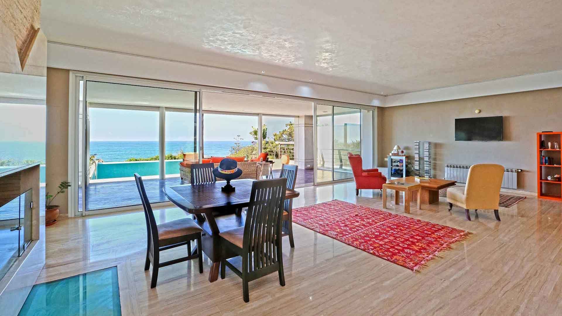 Spacious terrace with ocean view at Villa Bellevue Atlantique, Harhoura, Rabat