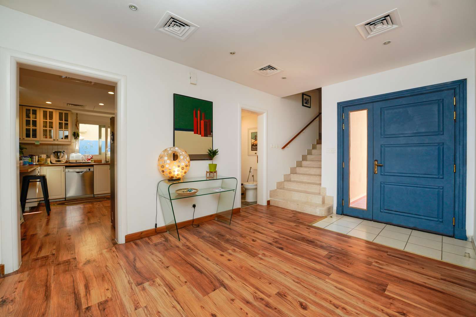 Modern bathroom in fully upgraded villa, Meadows 6, featuring sleek sink and stylish decor