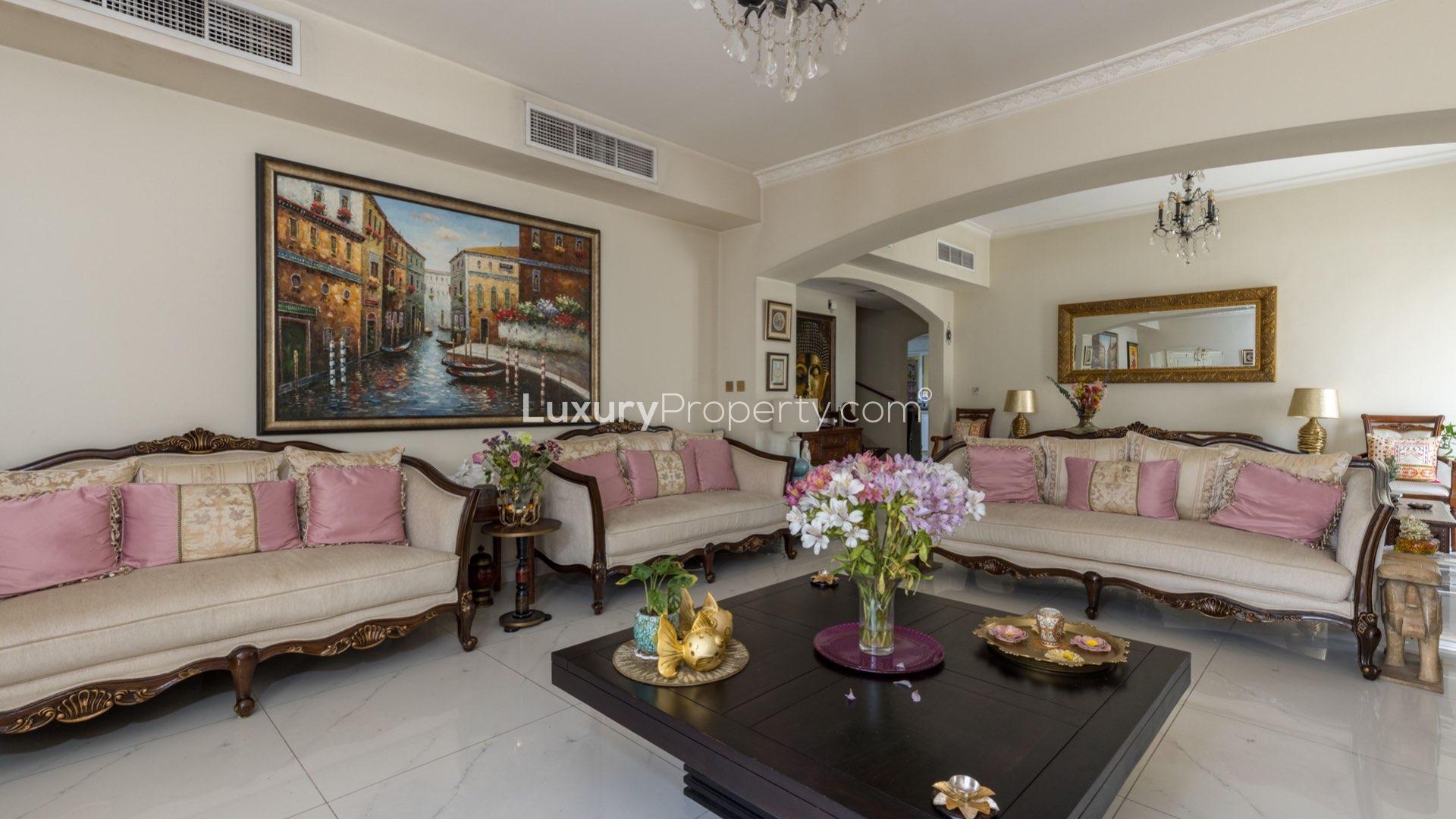 Sunny balcony with lush greenery view in Meadows 9 villa for sale