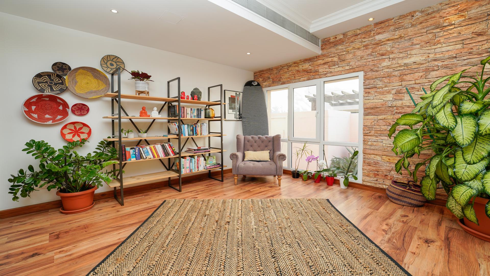 Fully upgraded living room in Meadows villa, featuring stylish decor and natural light