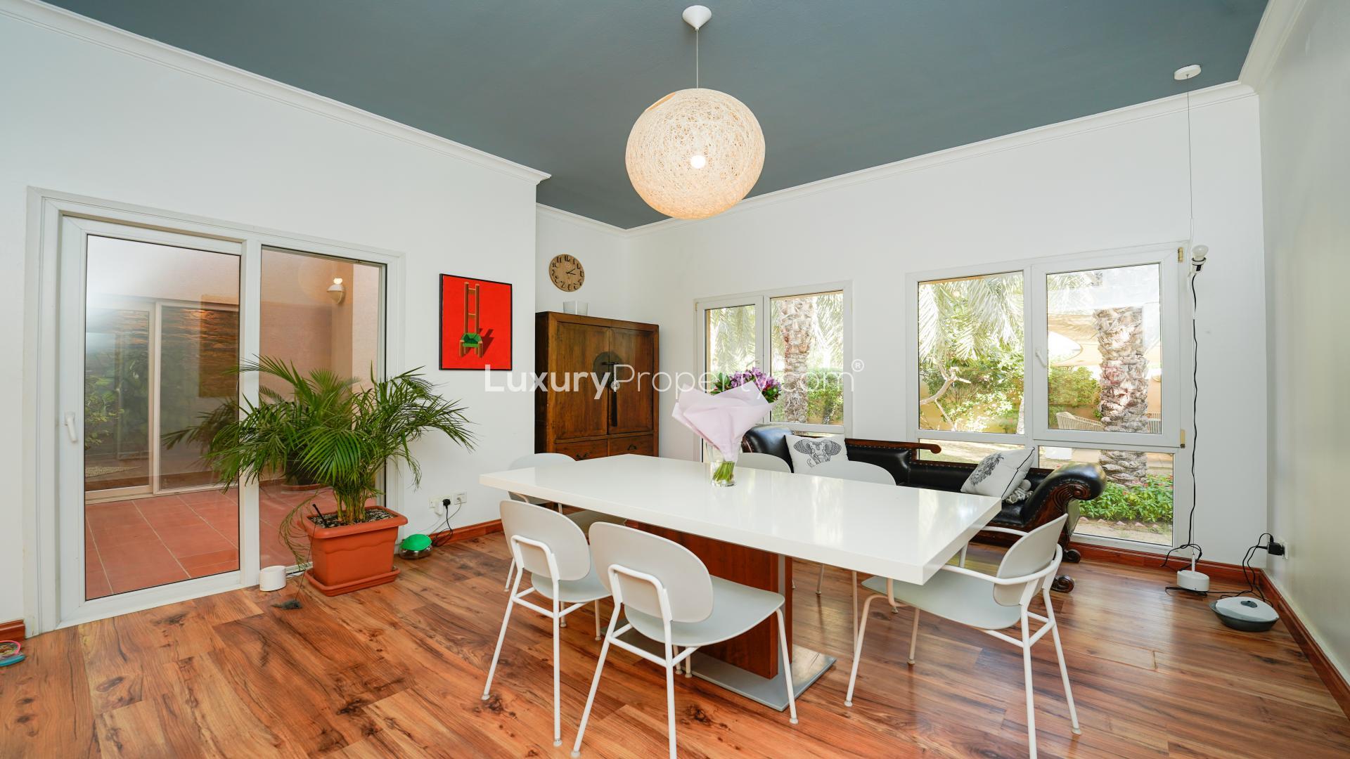 Fully upgraded villa dining room with modern decor in Meadows, Emirates Living