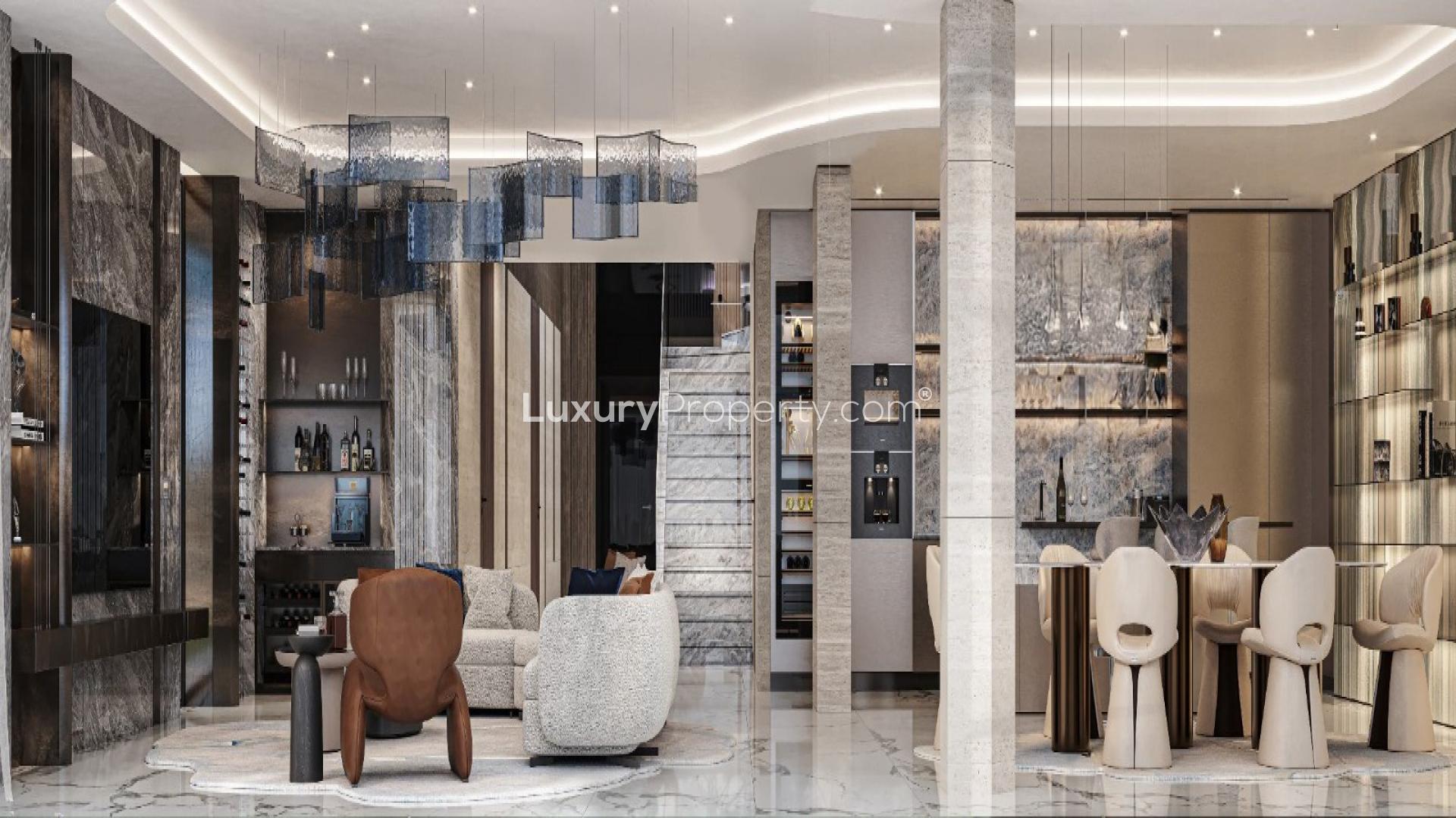 Luxurious villa interior with modern design in Palm Jumeirah's Garden Homes community