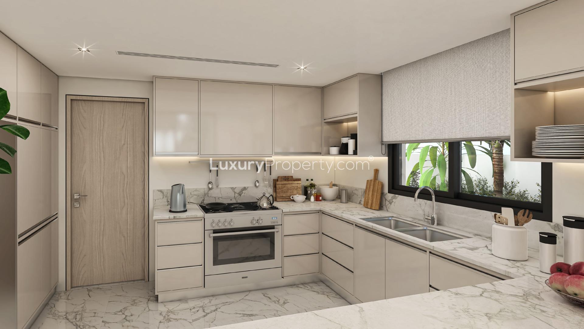 Contemporary villa living room with elegant decor in Murooj Al Furjan, Al Furjan community