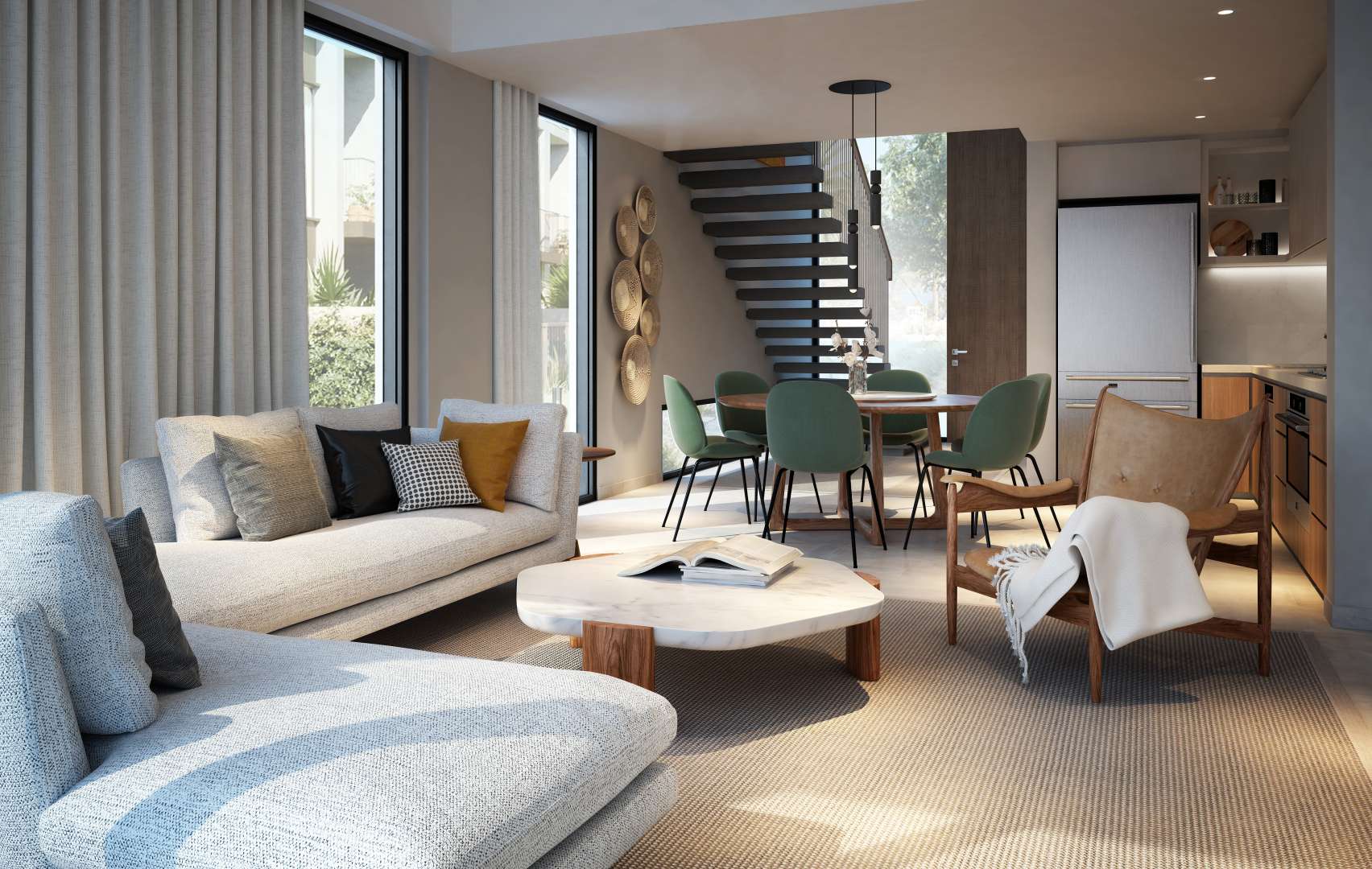 Modern kitchen and dining area in Nara townhouse, The Valley – LP08099