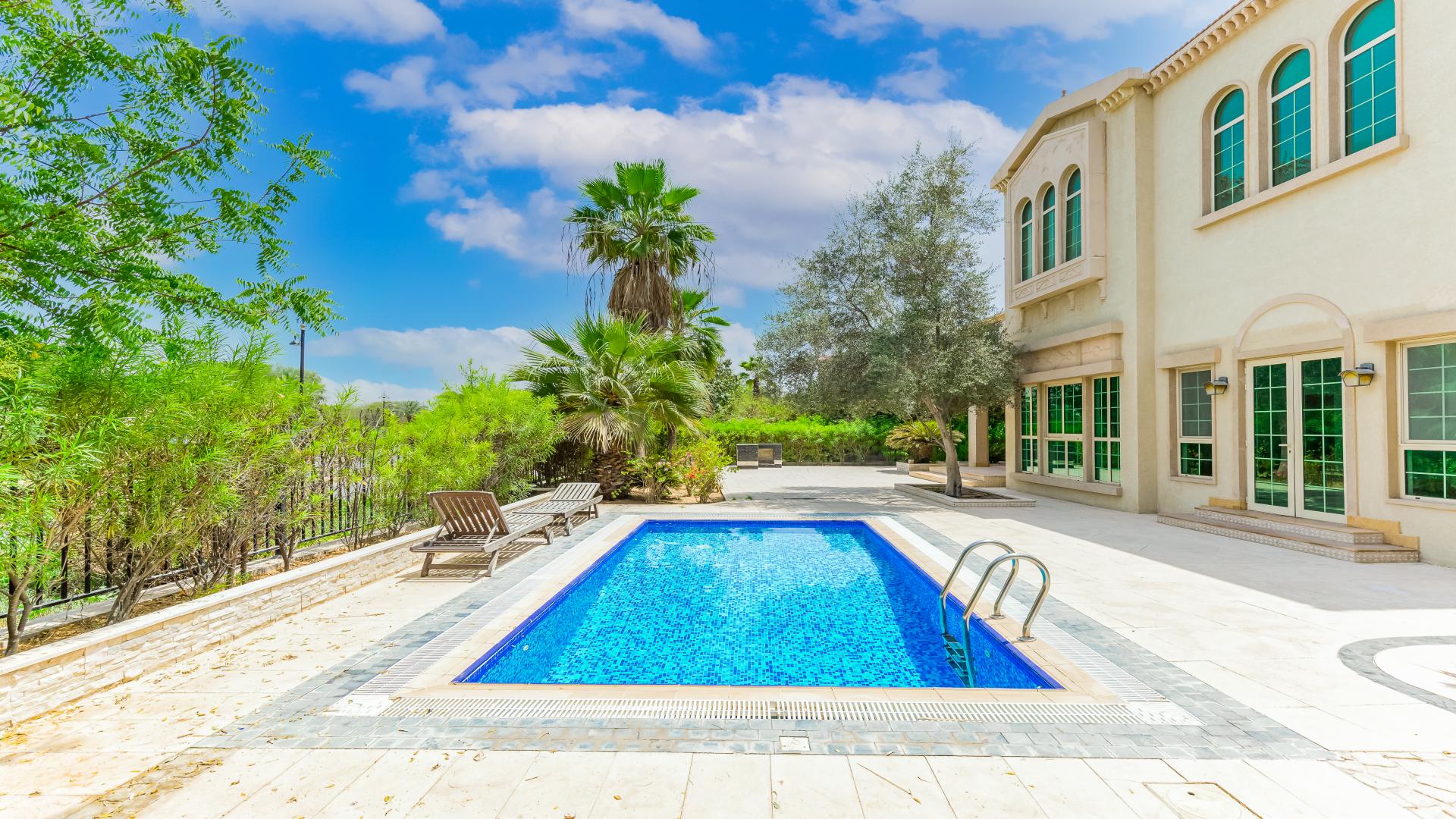 Spacious four-bedroom villa exterior in Oasis Cluster, Jumeirah Islands, for sale