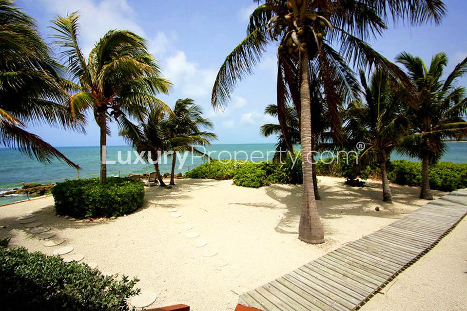 Living room with ocean view in Florida Keys private island villa, LP0988 for sale